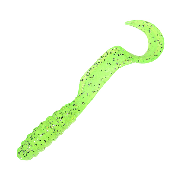 Mister Twister Curly Tail Grub - 2' - Neon Chartreuse Flake