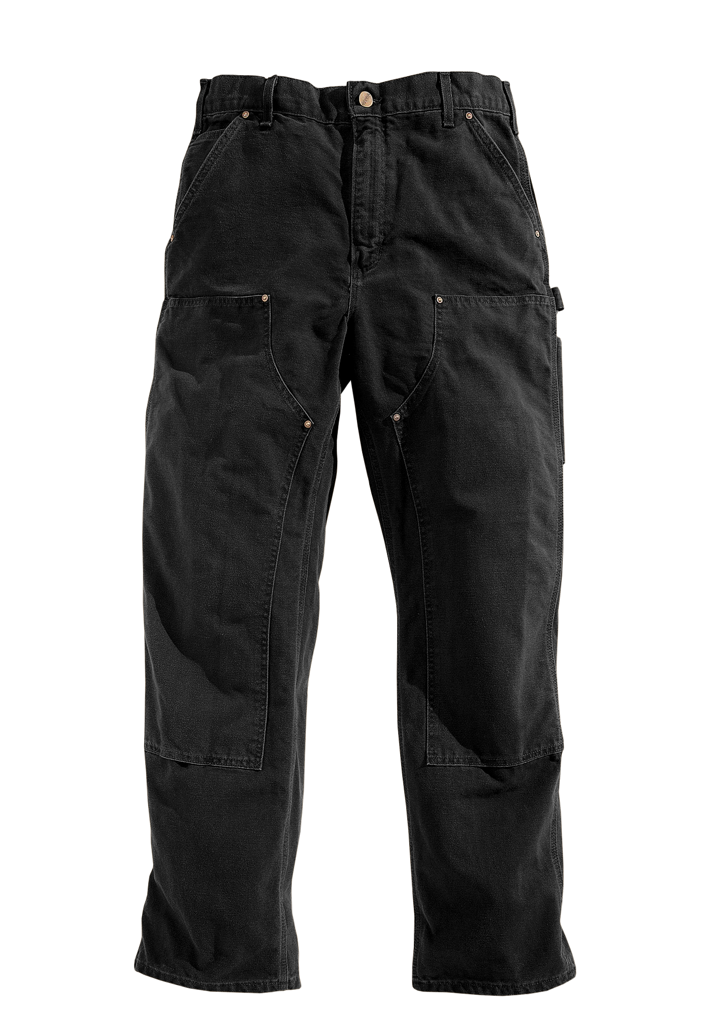 Image of Carhartt Loose Straight Washed Duck Double-Front Dungarees - Black - 30x32