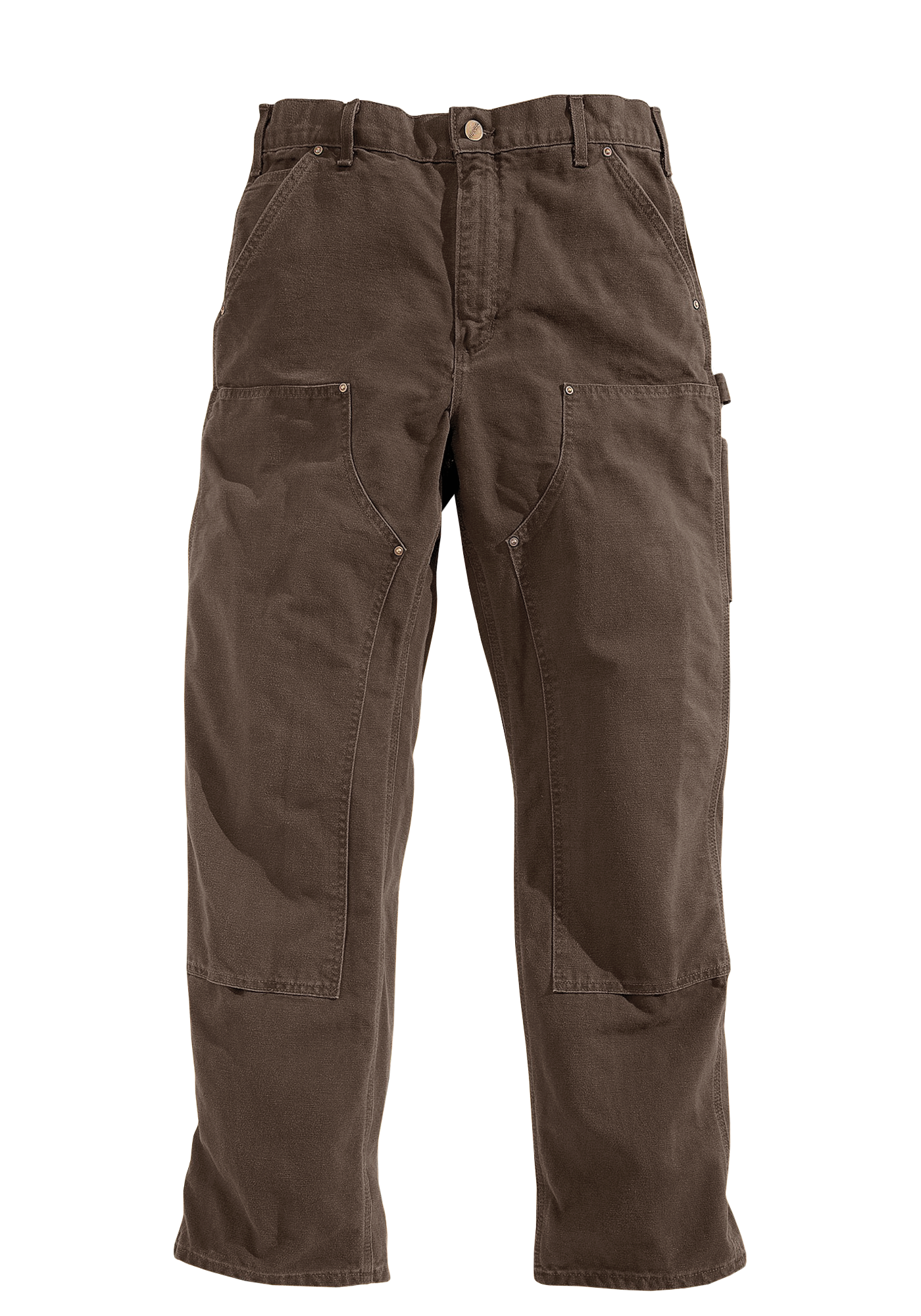 Carhartt Loose-Fit Washed-Duck Double-Front Utility Work Pants for Men - Dark Brown - 38x34