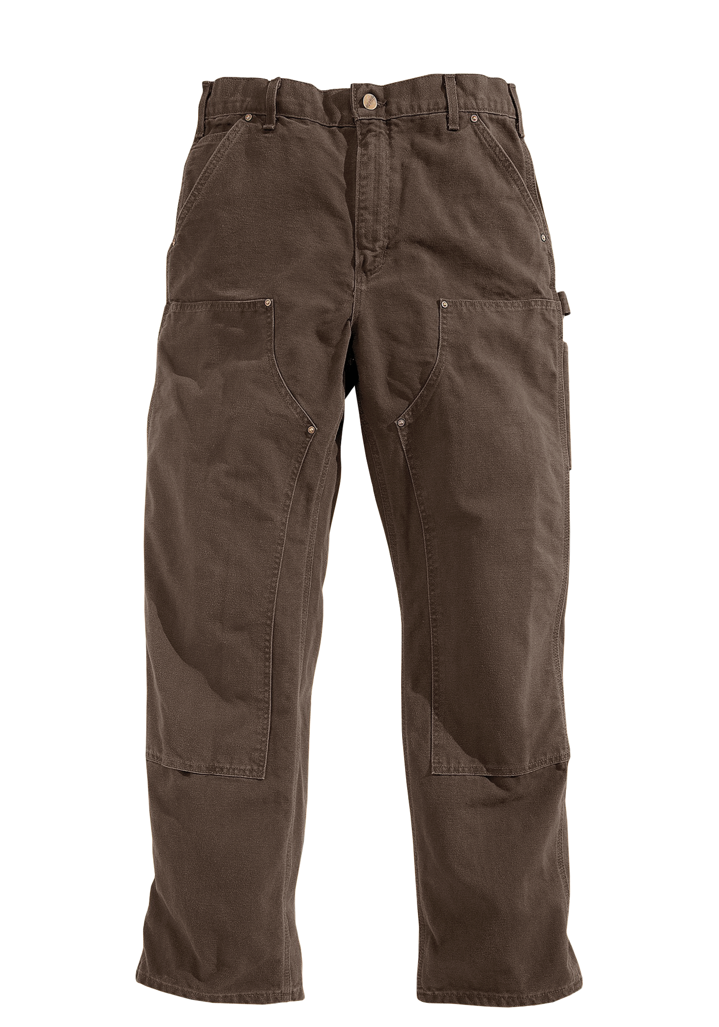 Carhartt Men's Washed Duck Double Front Dungaree (Dark Brown) Men's  Clothing - ShopStyle Pants
