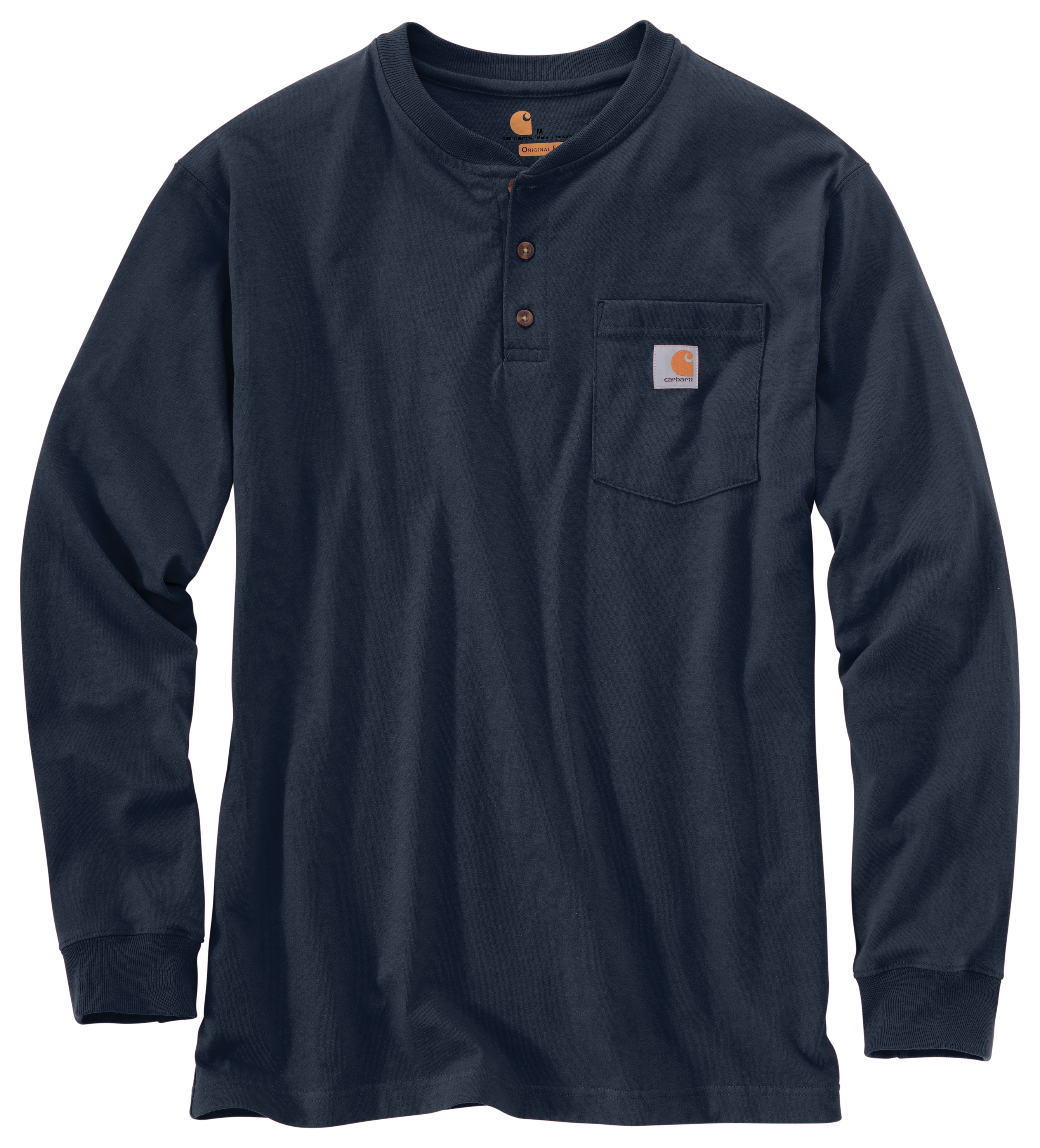 Image of Carhartt Loose Fit Heavyweight Long-Sleeve Pocket Henley - Navy