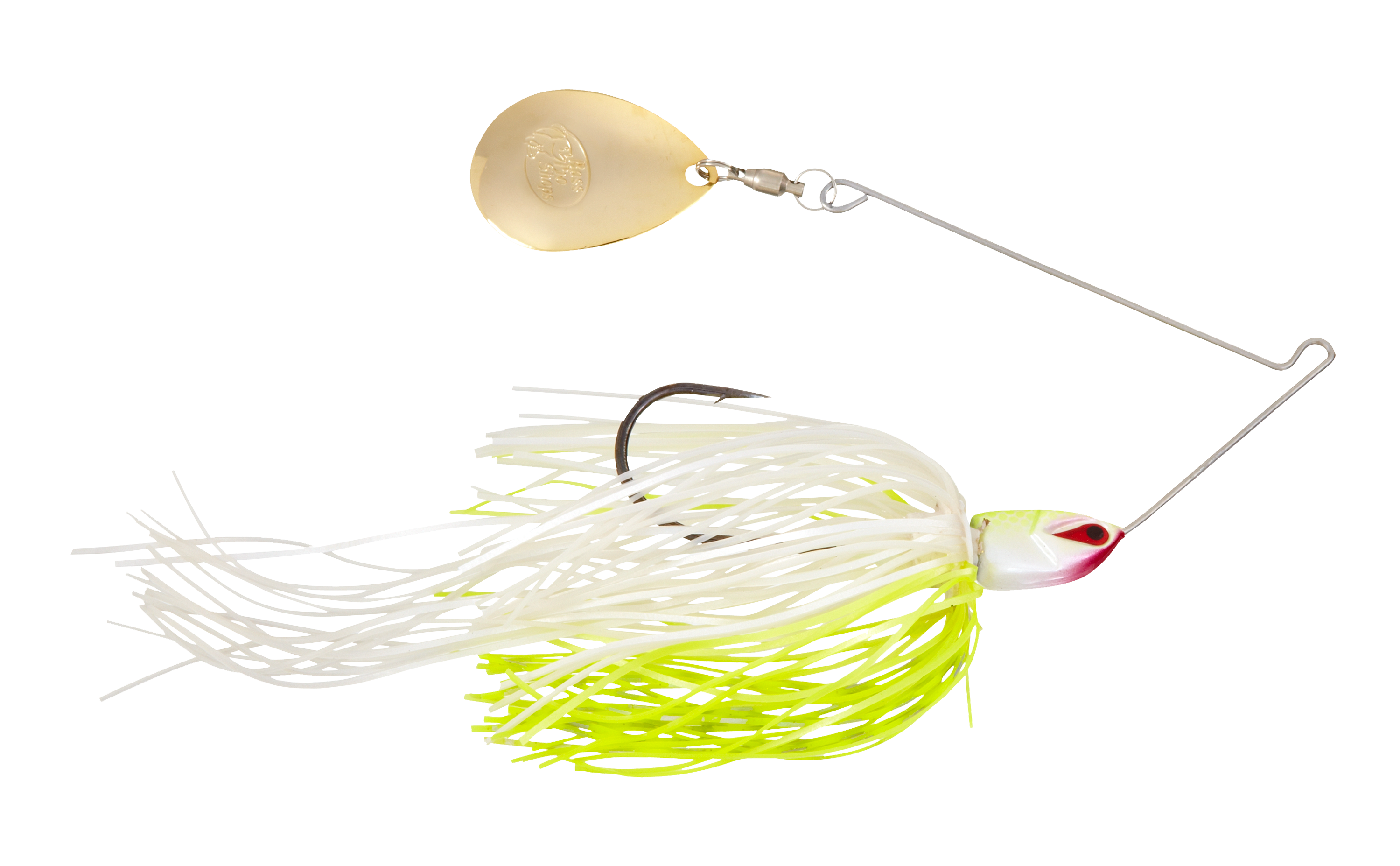 Image of Bass Pro Shops Lazer Eye Pro Series Spinnerbaits Single Colorado - 1/4 oz - Chartreuse/White