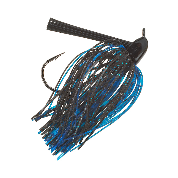 Chompers Skirted Brush Jig - 3/8 oz. - Black/Blue Flash