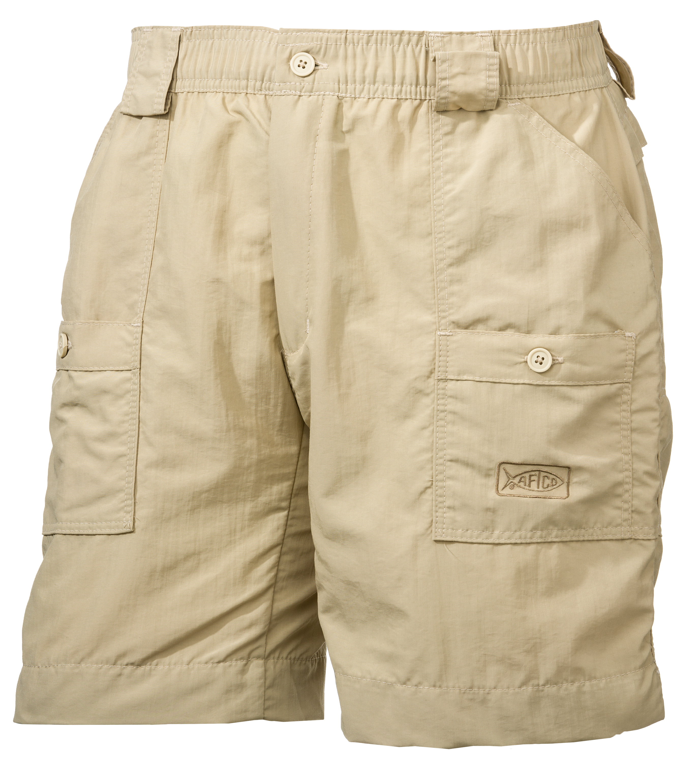 Image of AFTCO Original Long Fishing Shorts for Men - Khaki - 32