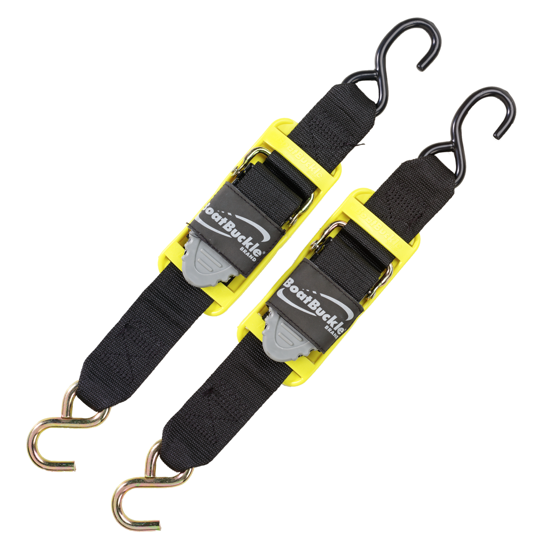 Boat Buckle® F08893 - 43 L x 2 W Retractable Transom Tie-Down Straps with  Hook End, 2 Pieces 