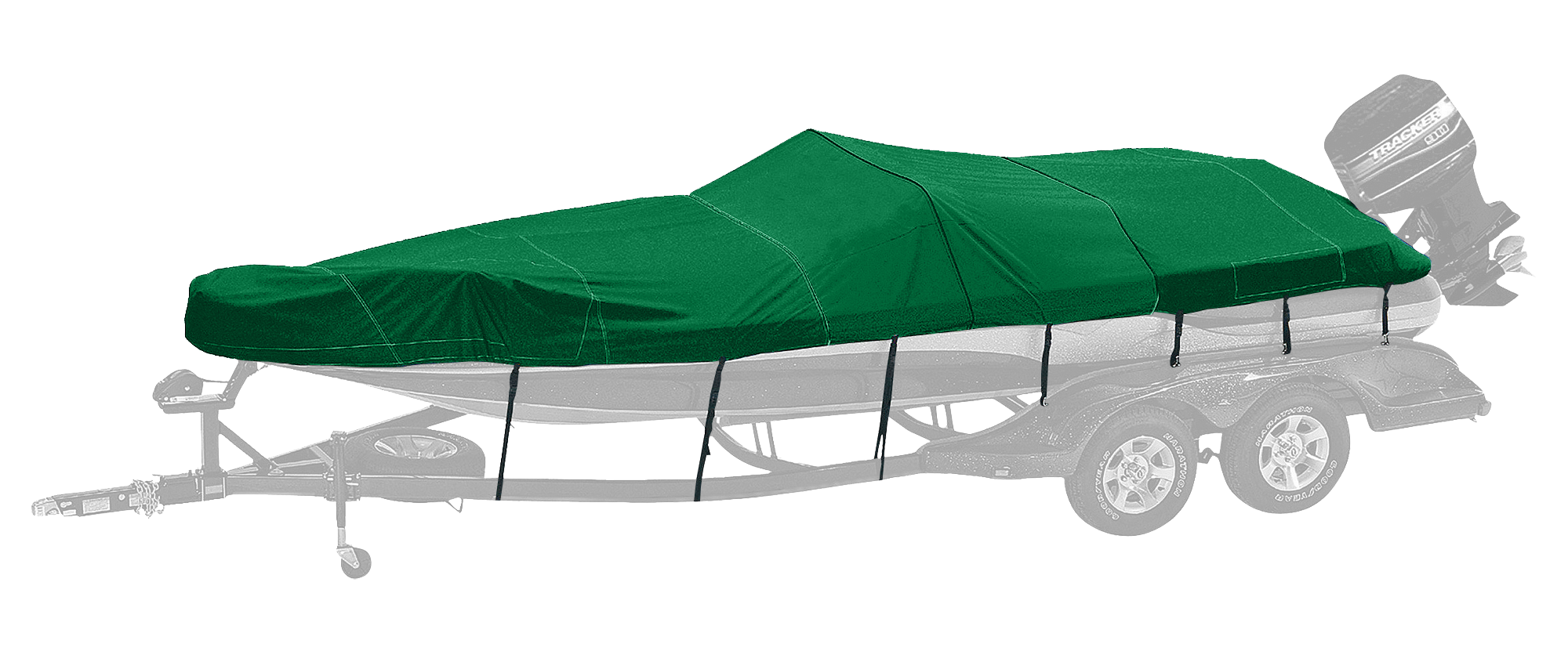 Bass Pro Shops Exact Fit Custom Boat Cover by Westland - Tracker Boats - '89-'95 Tournament TX 17 - Forest Green