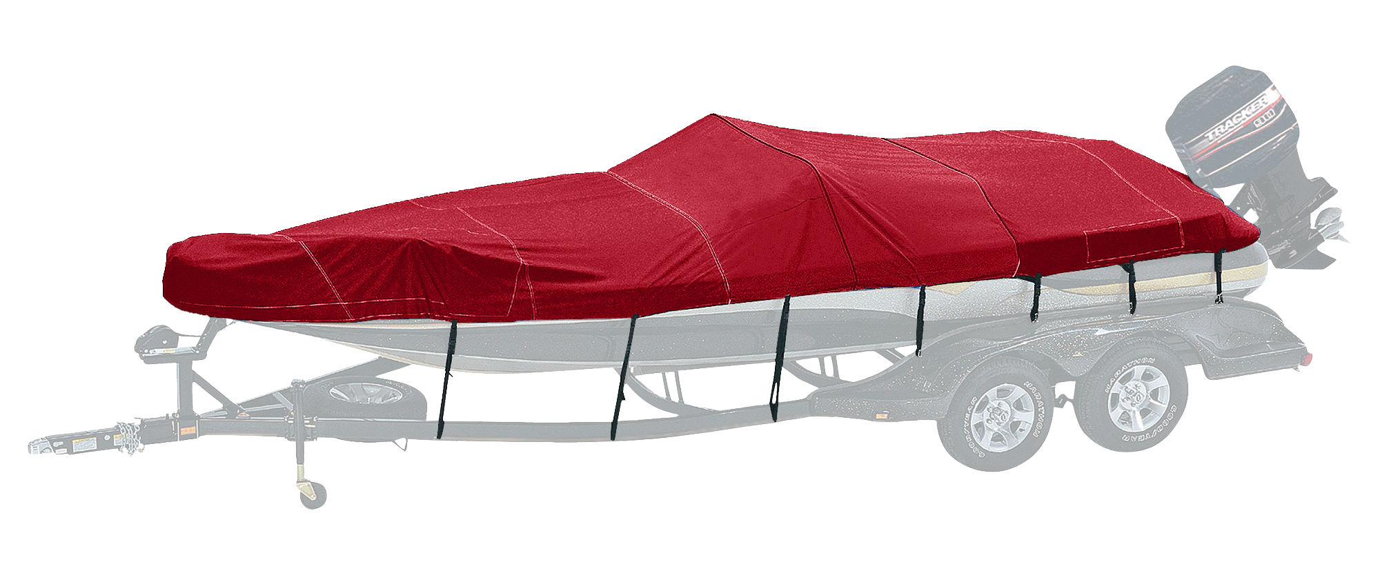 Bass Pro Shops Exact Fit Custom Boat Cover by Westland - Tracker Boats - 2004-2005 Tundra 21 DC - Burgundy