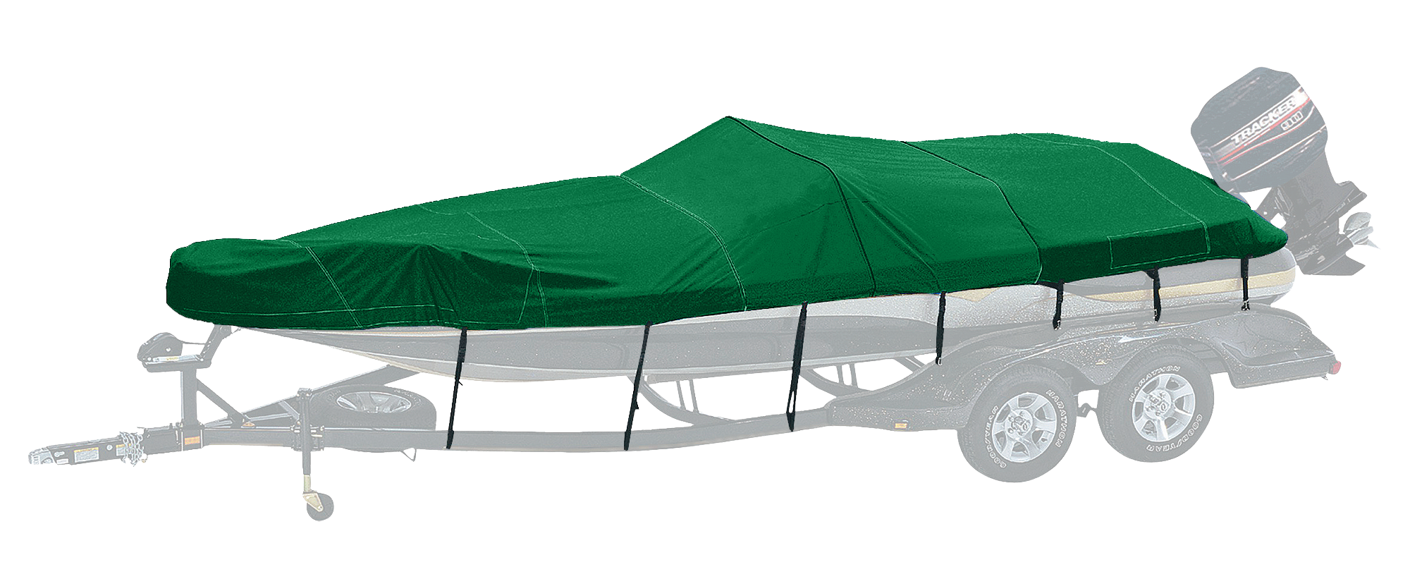 Bass Pro Shops Woodland Exact Fit Boat Cover - Tahoe Boats - 2005 215 Deckboat I/O - Forest Green