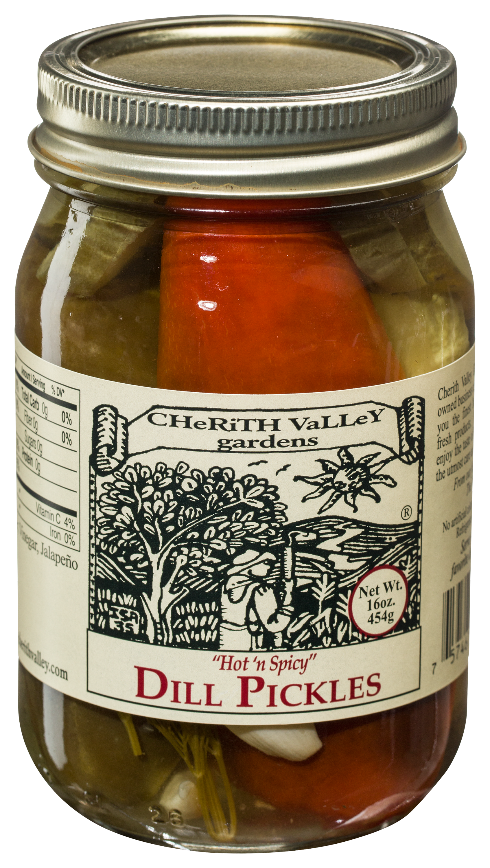 Cherith Valley Gardens Hot n Spicy Thick Sliced Dill Pickles - 16 oz.