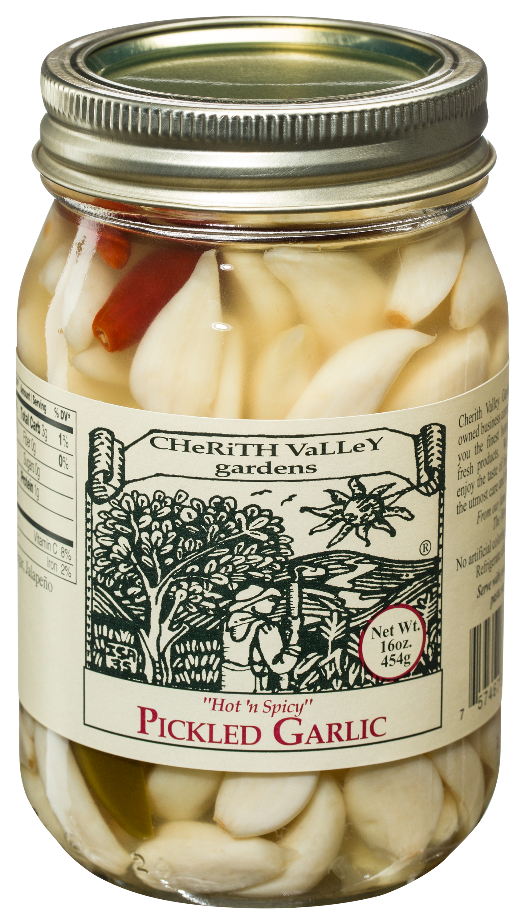 Cherith Valley Gardens Hot n Spicy Pickled Garlic - 16 oz.