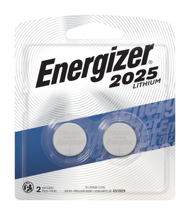 Energizer 3V Coin Lithium 2025 Battery 2-Pack