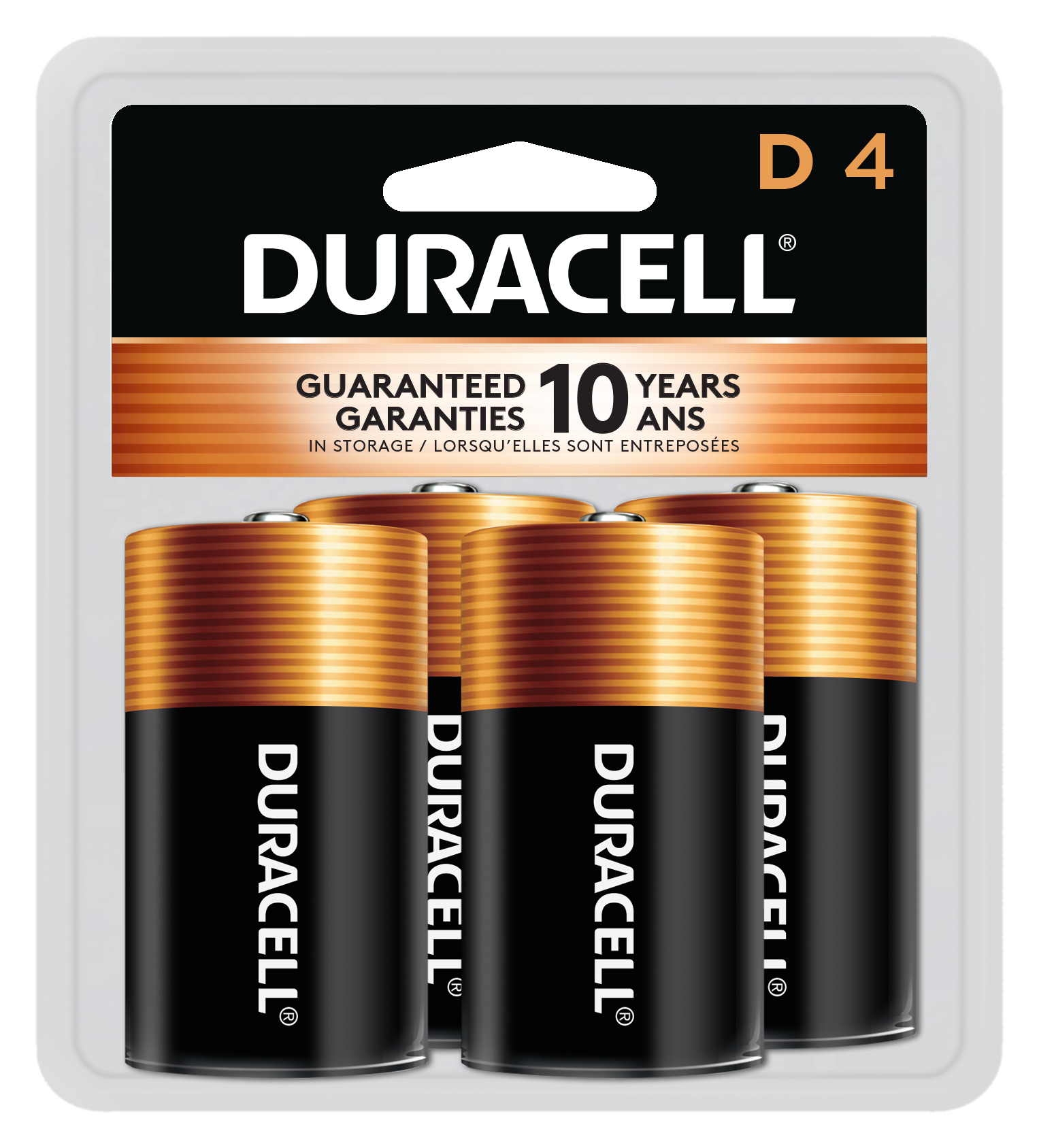 Duracell Coppertop D Alkaline Batteries 4-Pack