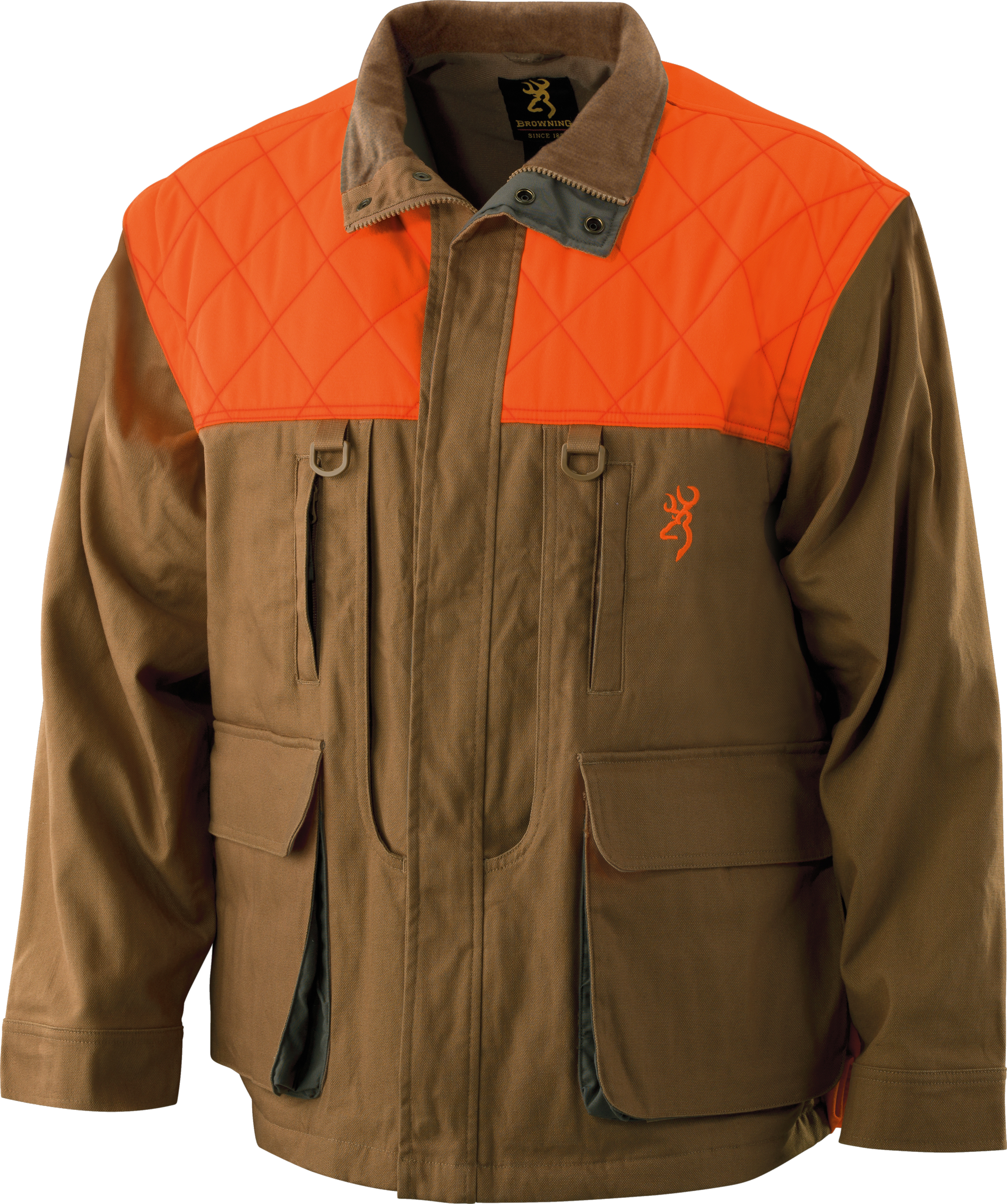 Image of Browning Canvas Upland Jacket for Men - Tan/Blaze - XL