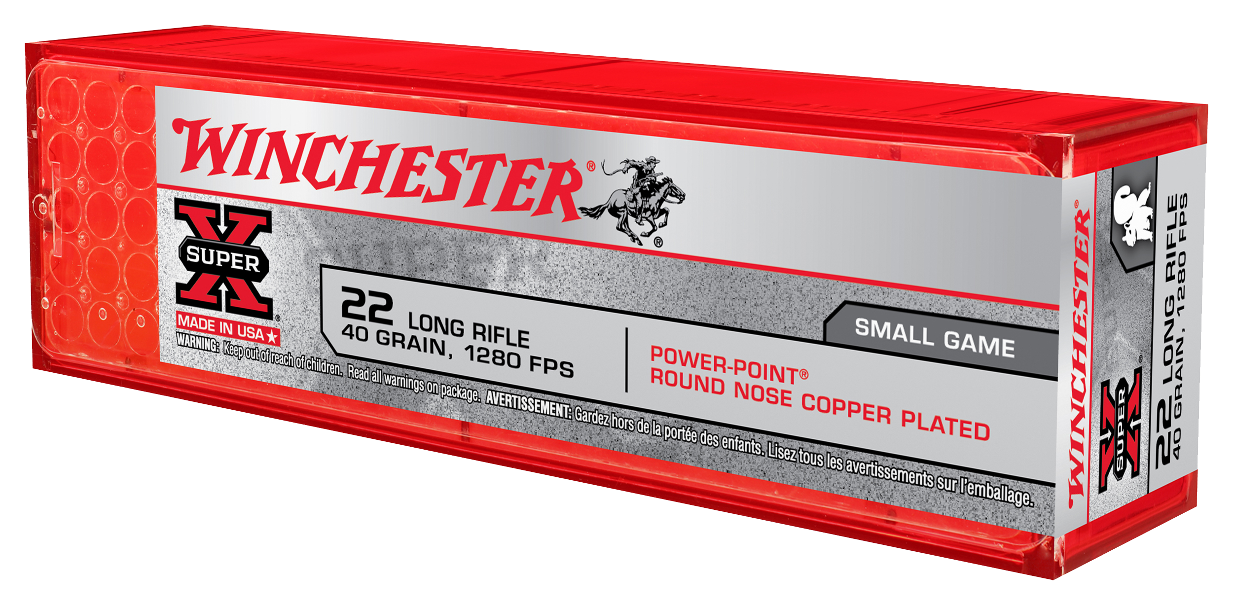 Winchester Super-X Power-Point Rimfire Ammo - 40 Grain - Plated Power Point