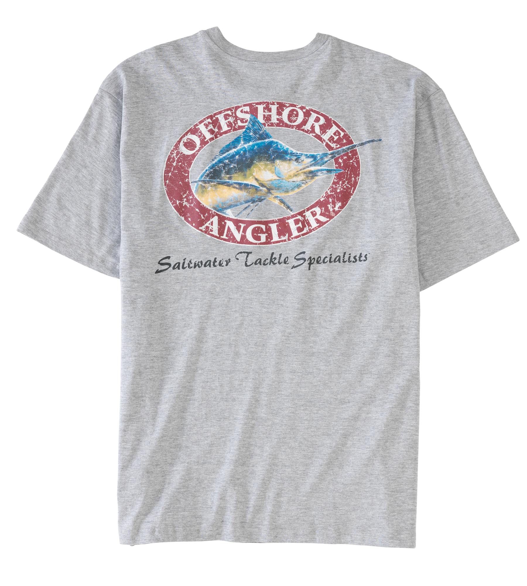 Offshore Angler Logo Pocket Short-Sleeve T-Shirt for Men - Heather Gray - S