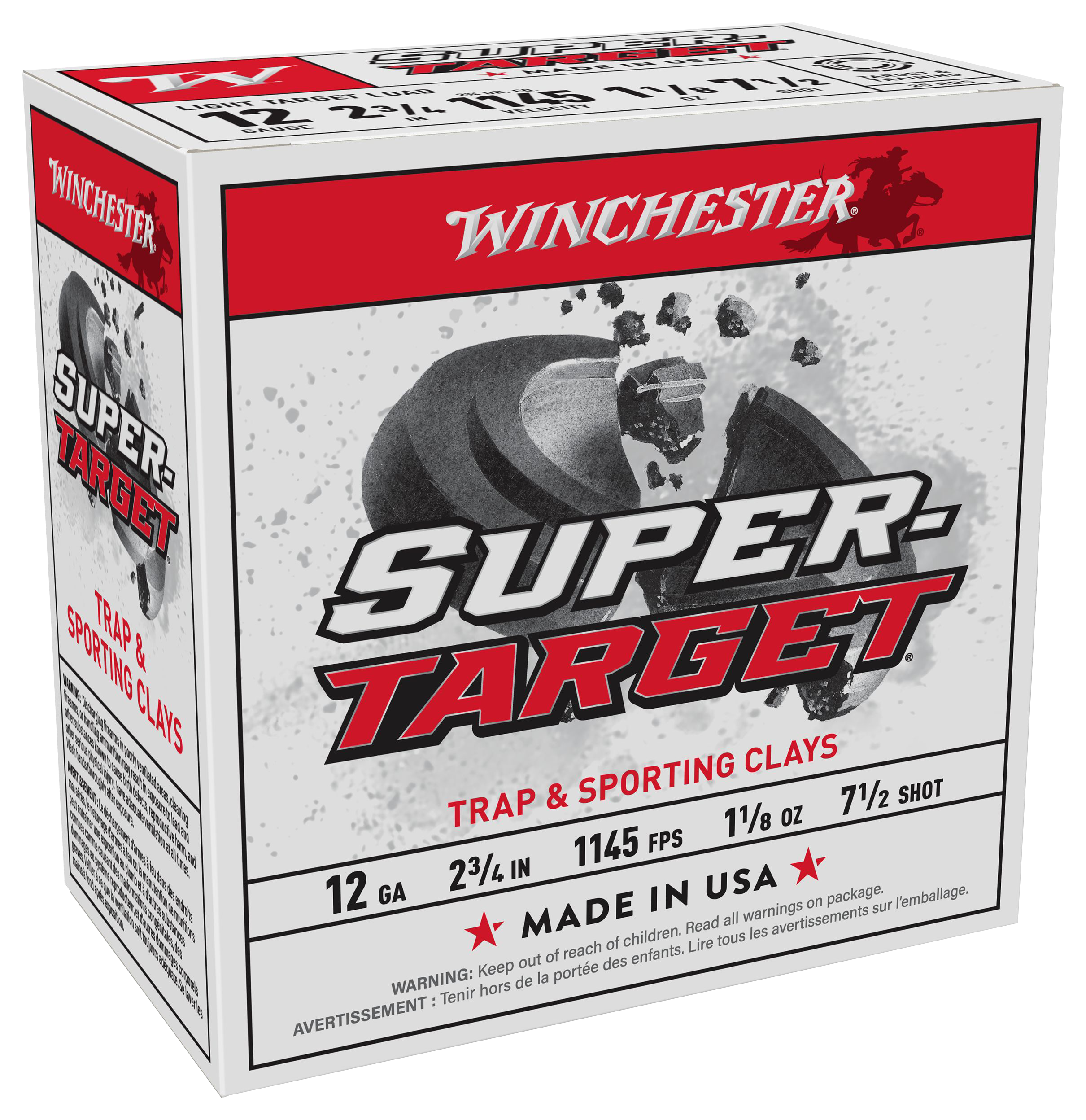 Winchester Super-Target Target Load Shotshells - 12 Gauge - 1-1/8 oz. - 7.5 shot - 25 Rounds