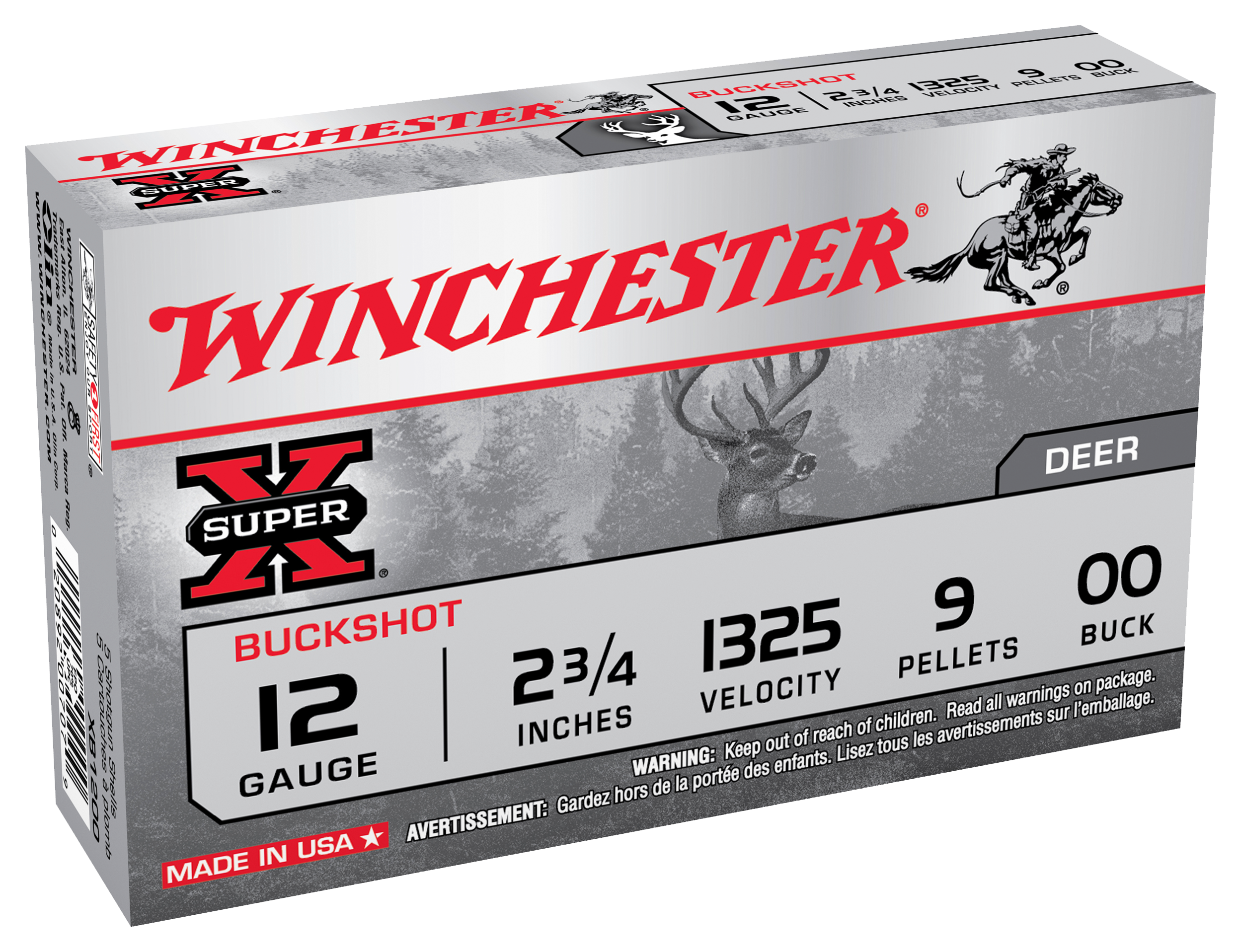 Winchester Super-X Buckshot Shotshells - .410 Gauge - 000 Buckshot - 5 Rounds