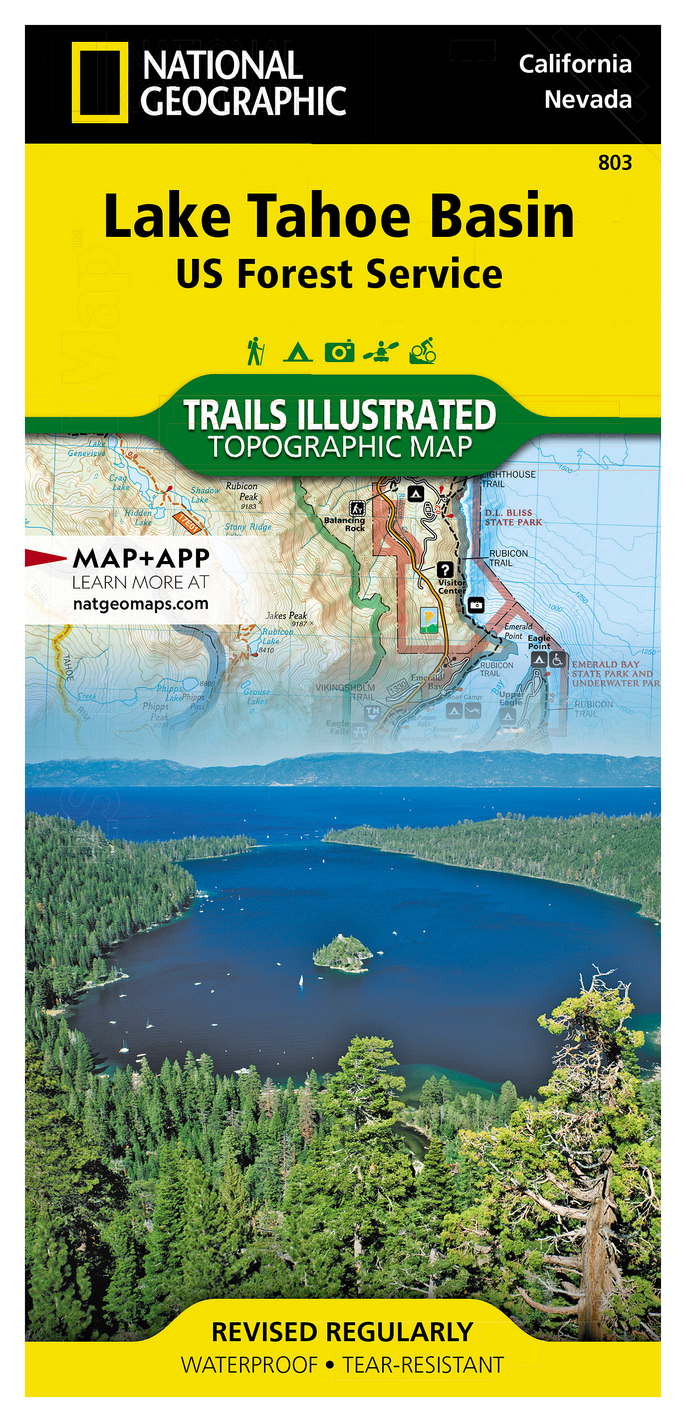 Image of National Geographic Trails Illustrated Topographic Map Guide Series - California - Lake Tahoe Basin