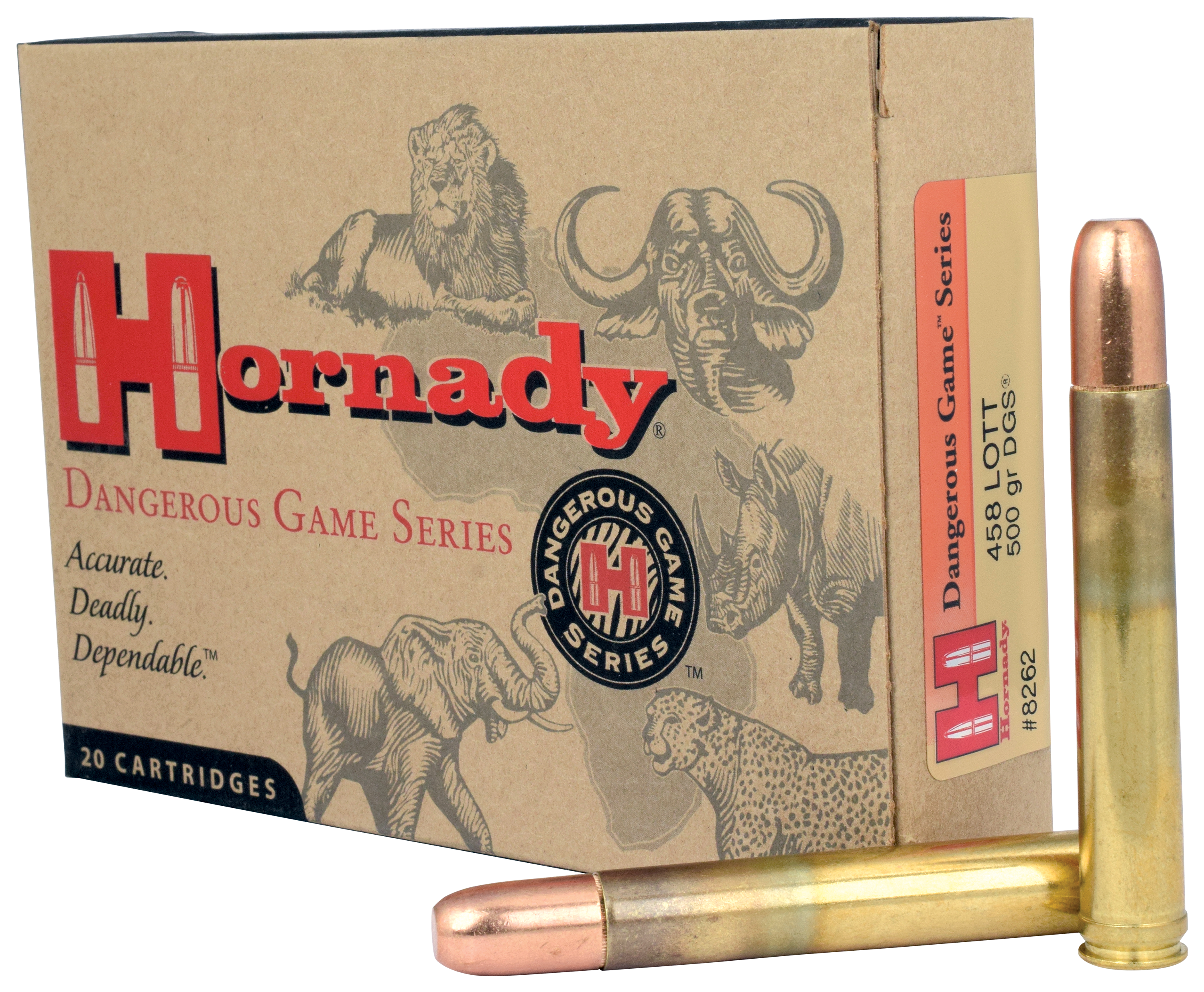 Hornady Dangerous Game Series .458 Lott 500 Grain DGS Centerfire Rifle Ammo - Hornady