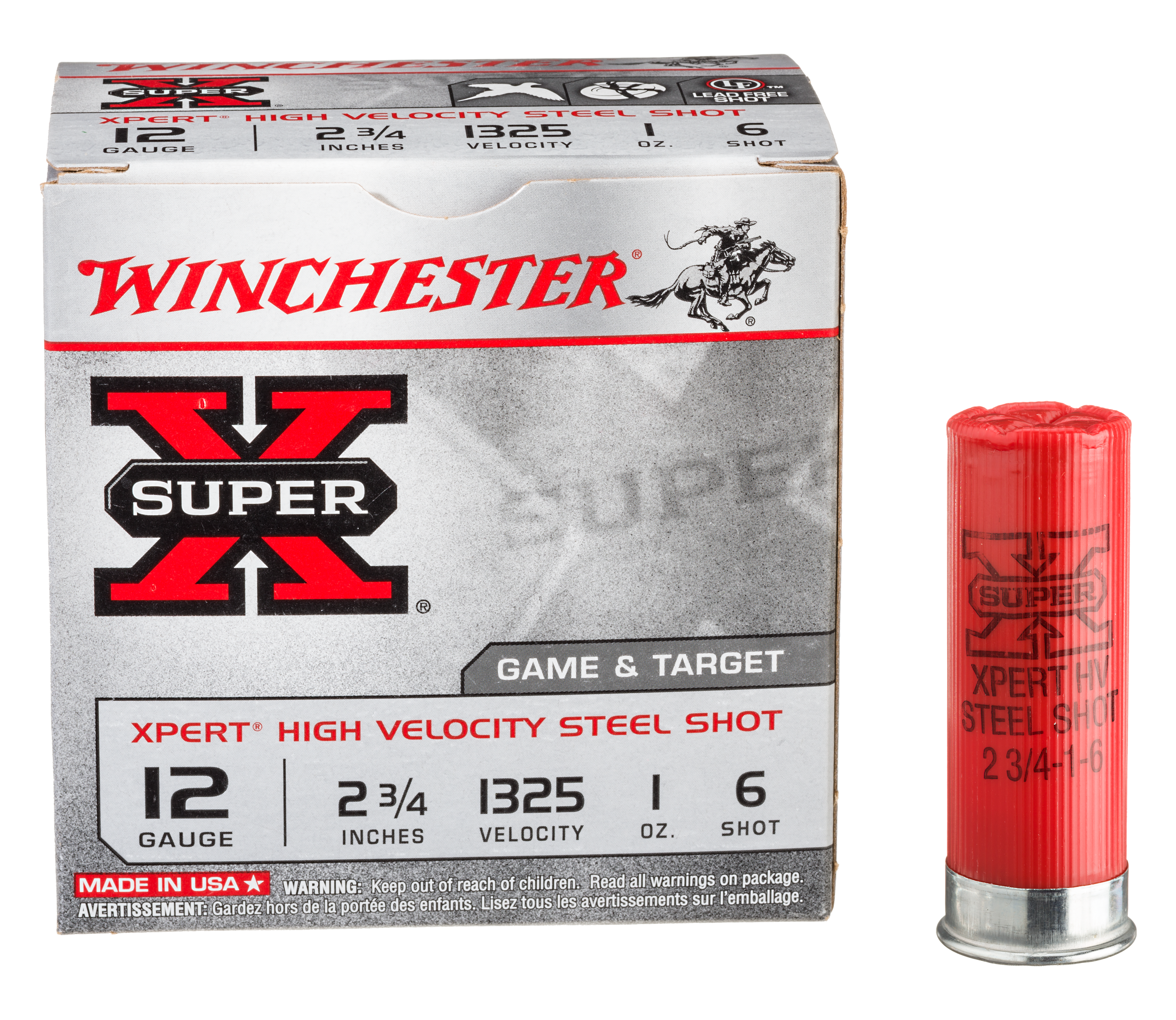 Winchester Super-X 12 Ga Ammo 2.75 # 7 1 oz Steel Game &Target WE12GT7