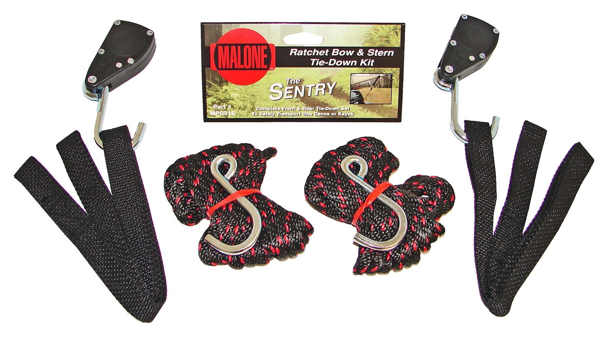 Malone Sentry Ratchet Tie-Downs for Kayaks
