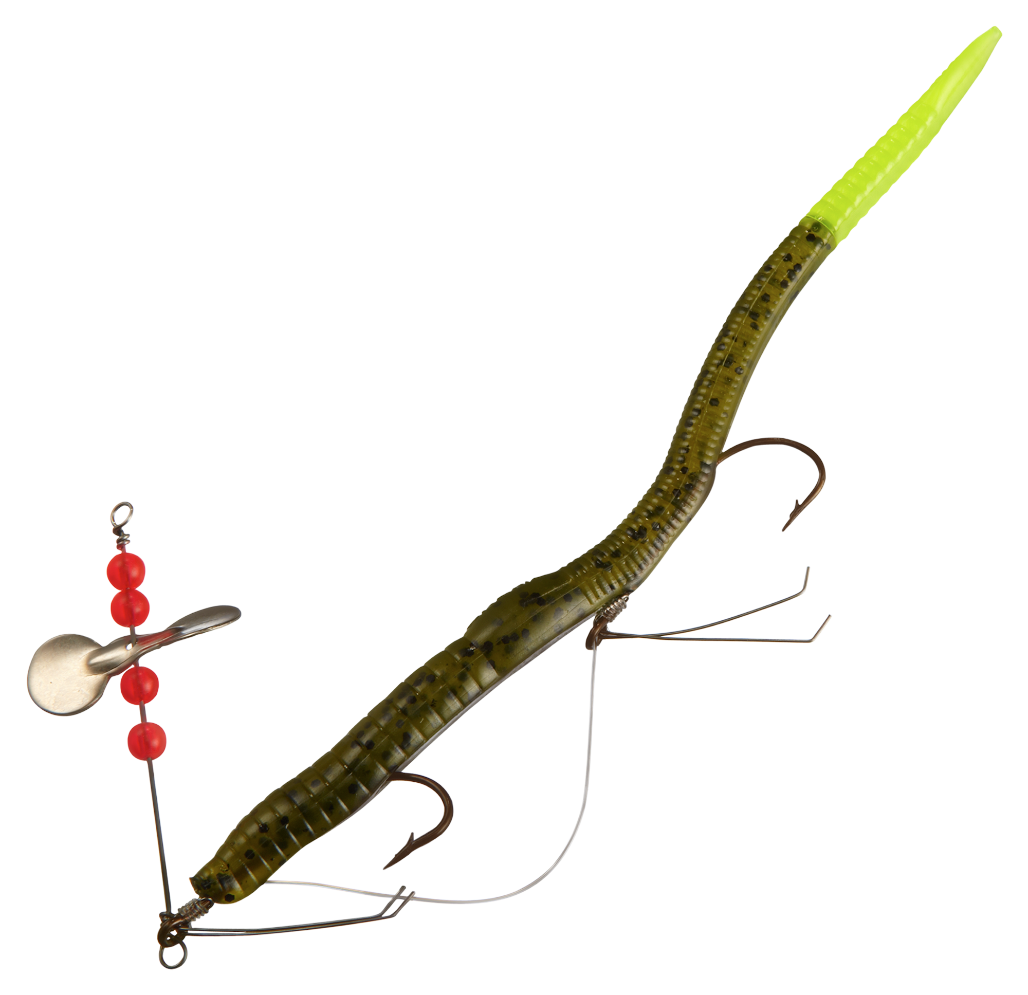 Creme Rigged Scoundrel Worm - Watermelon Chartreuse Tail
