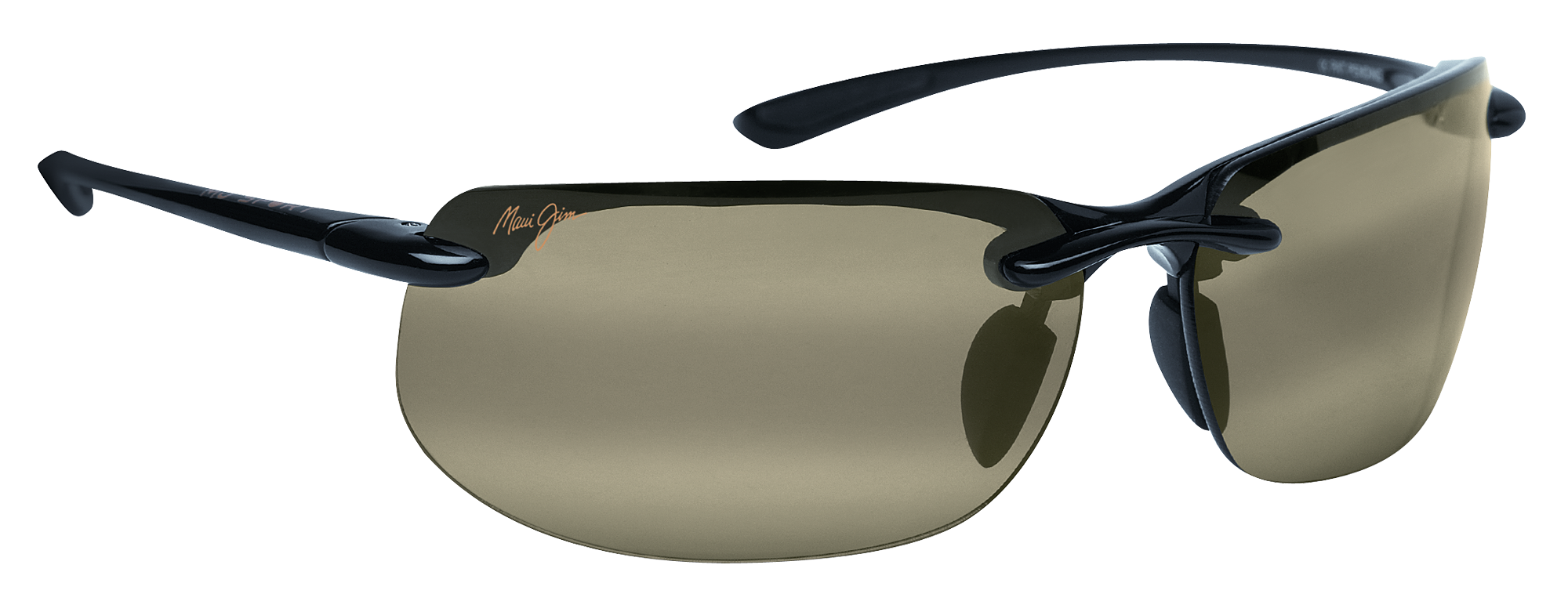 Image of Maui Jim Banyans Polarized Sunglasses - Gloss Black/Neutral Gray - Large