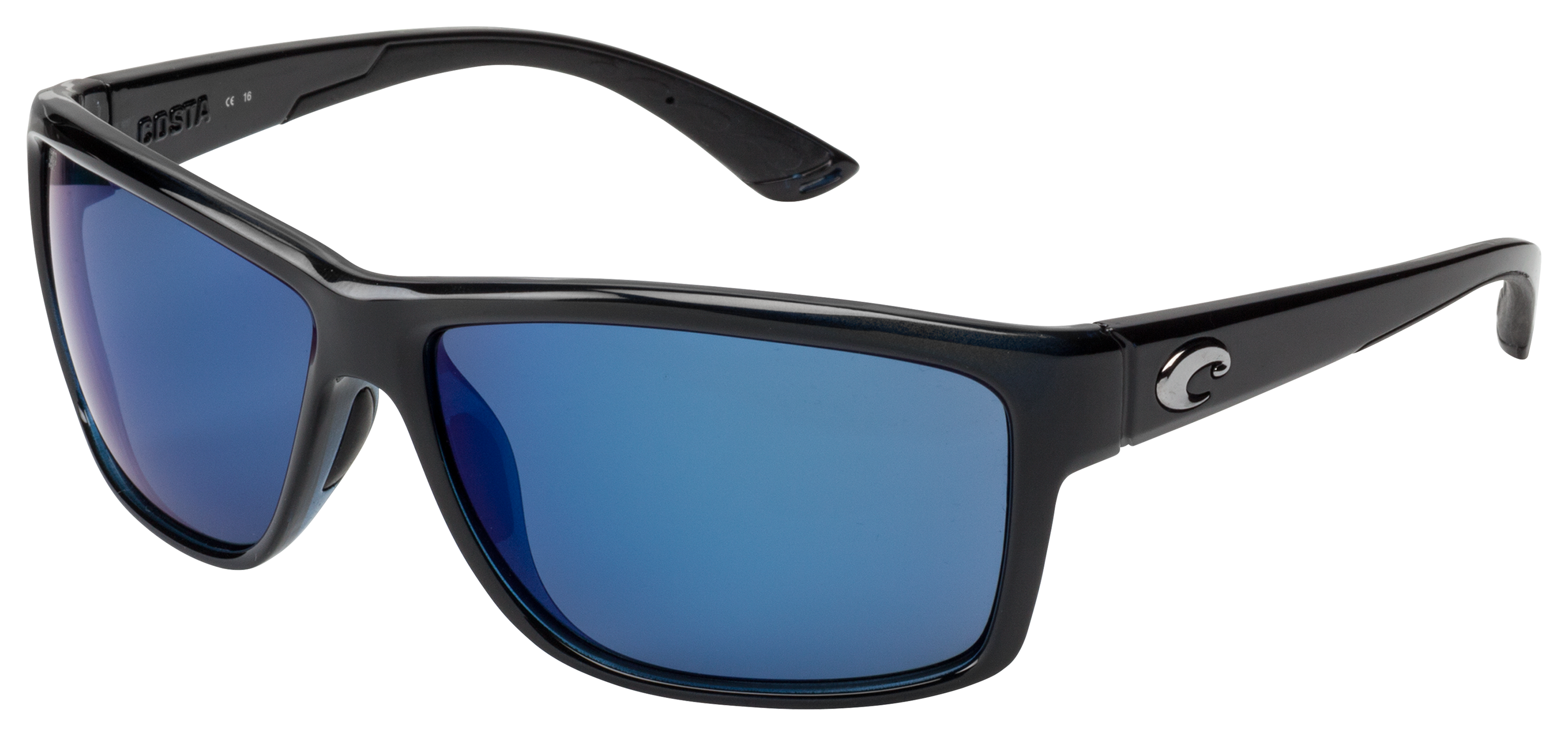 Image of Costa Del Mar Mag Bay 580P Polarized Sunglasses - Black/Blue Mirror - Standard