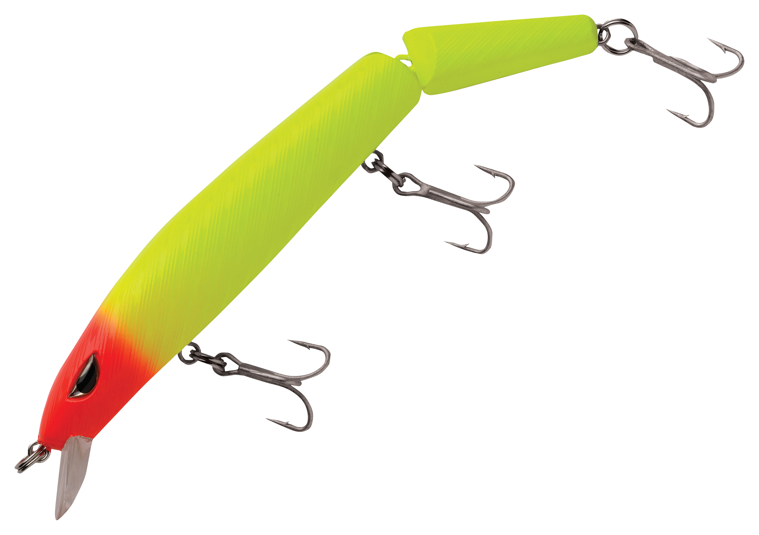 Image of P-Line Angry Eye Predator Jointed Minnow - Chartreuse/Red Head