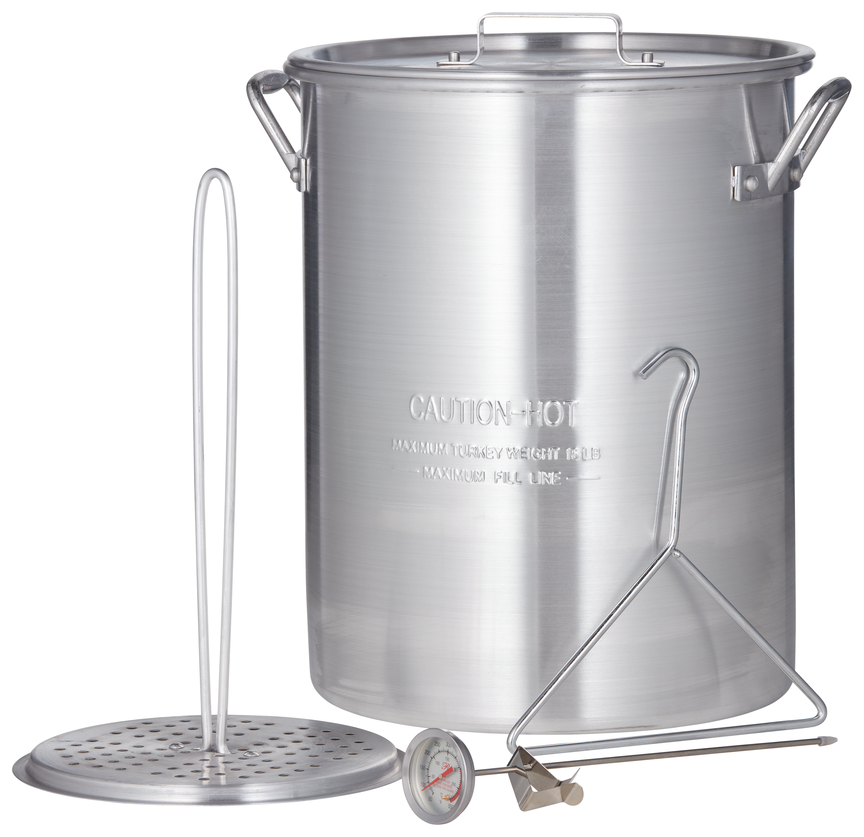 Backyard Pro 30 Qt. Stainless Steel Stock Pot / Turkey Fry Pot with Lid and  Accessories