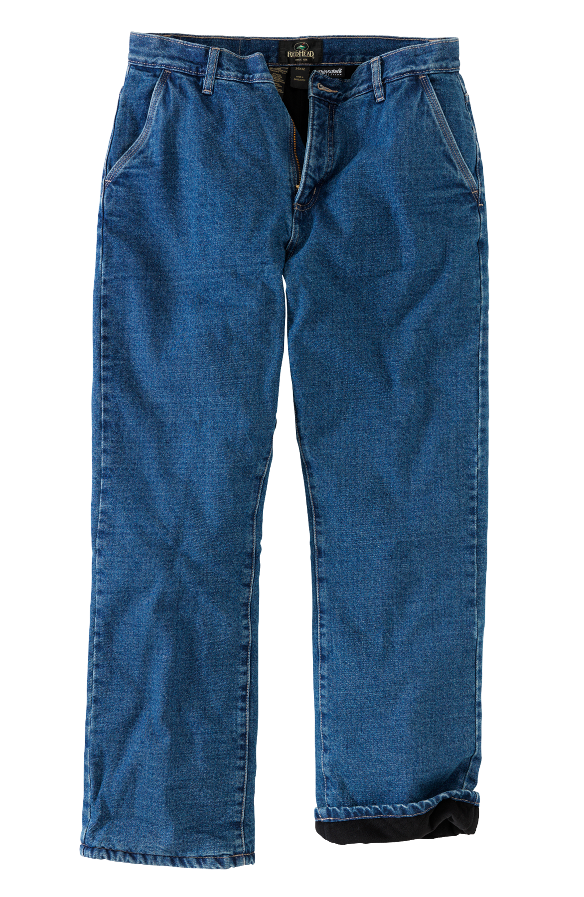 RedHead Flannel-Lined Relaxed Fit Denim Jeans for Men