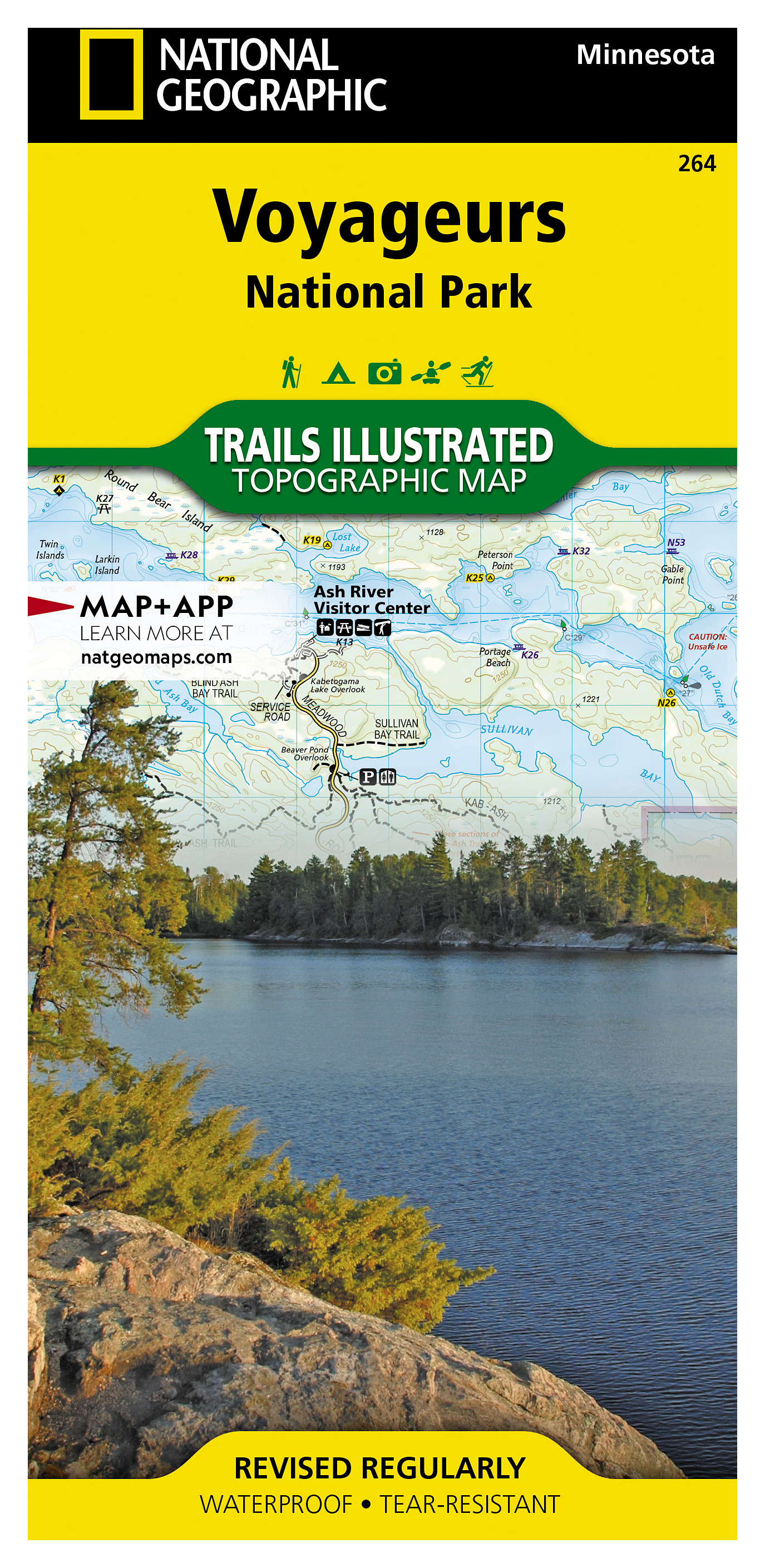 Image of National Geographic National Park Topographic Map with Illustrated Trails - Minnesota - Voyaguers National Park