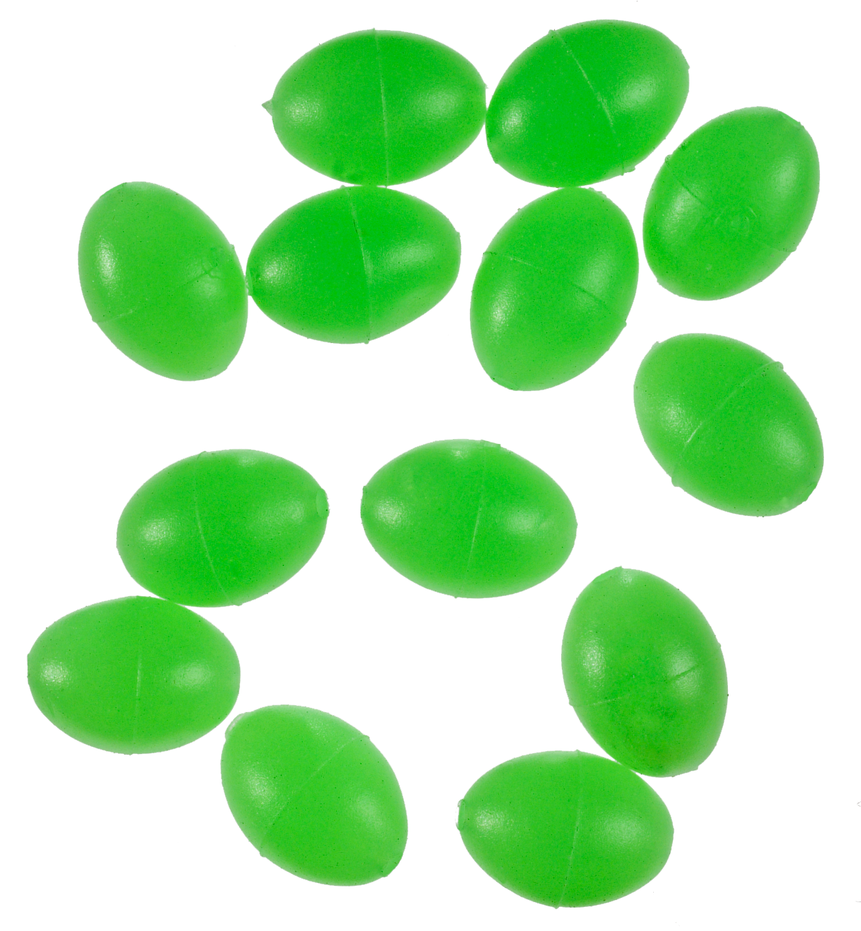 P-Line Egg Shaped Glow Beads 7 x 10 Soft Green Glow