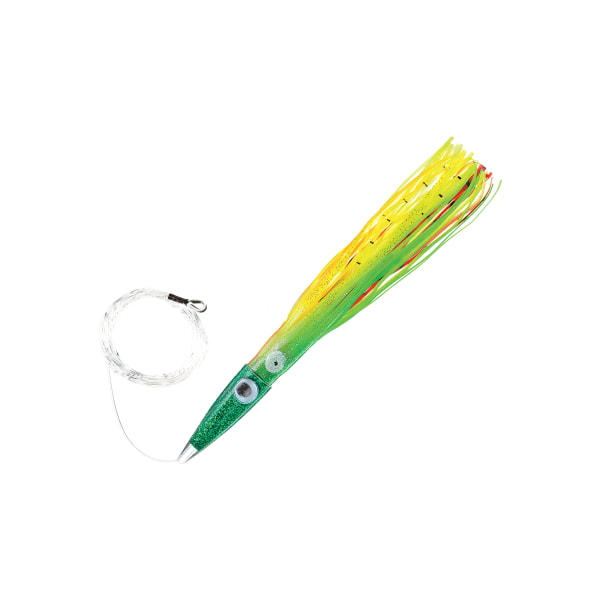 C  amp H Lures Wahoo Whacker Saltwater Lure - 11-1 2 quot  - Rigged - Green Chartreuse Red