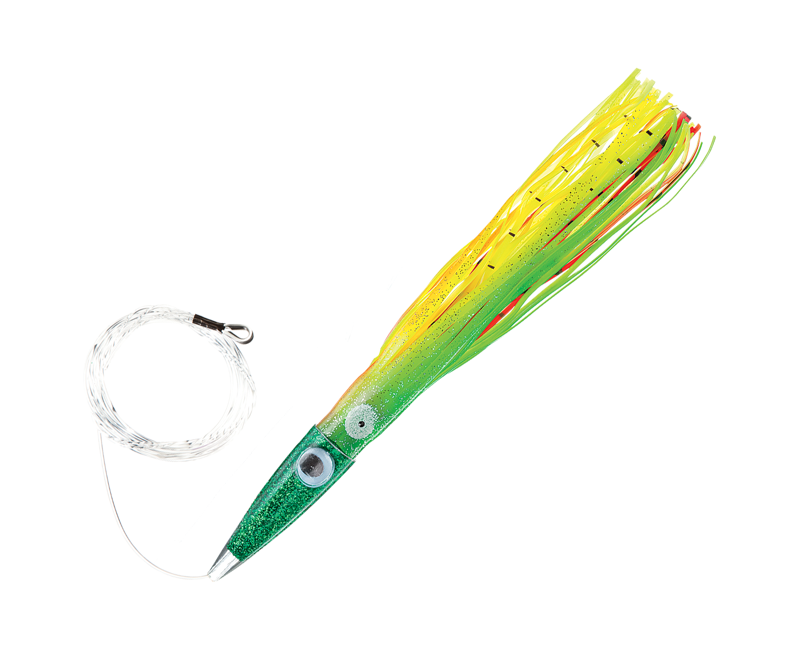 C &H Lures Wahoo Whacker Saltwater Lure - 11-1/2″ - Rigged - Green/Chartreuse/Red