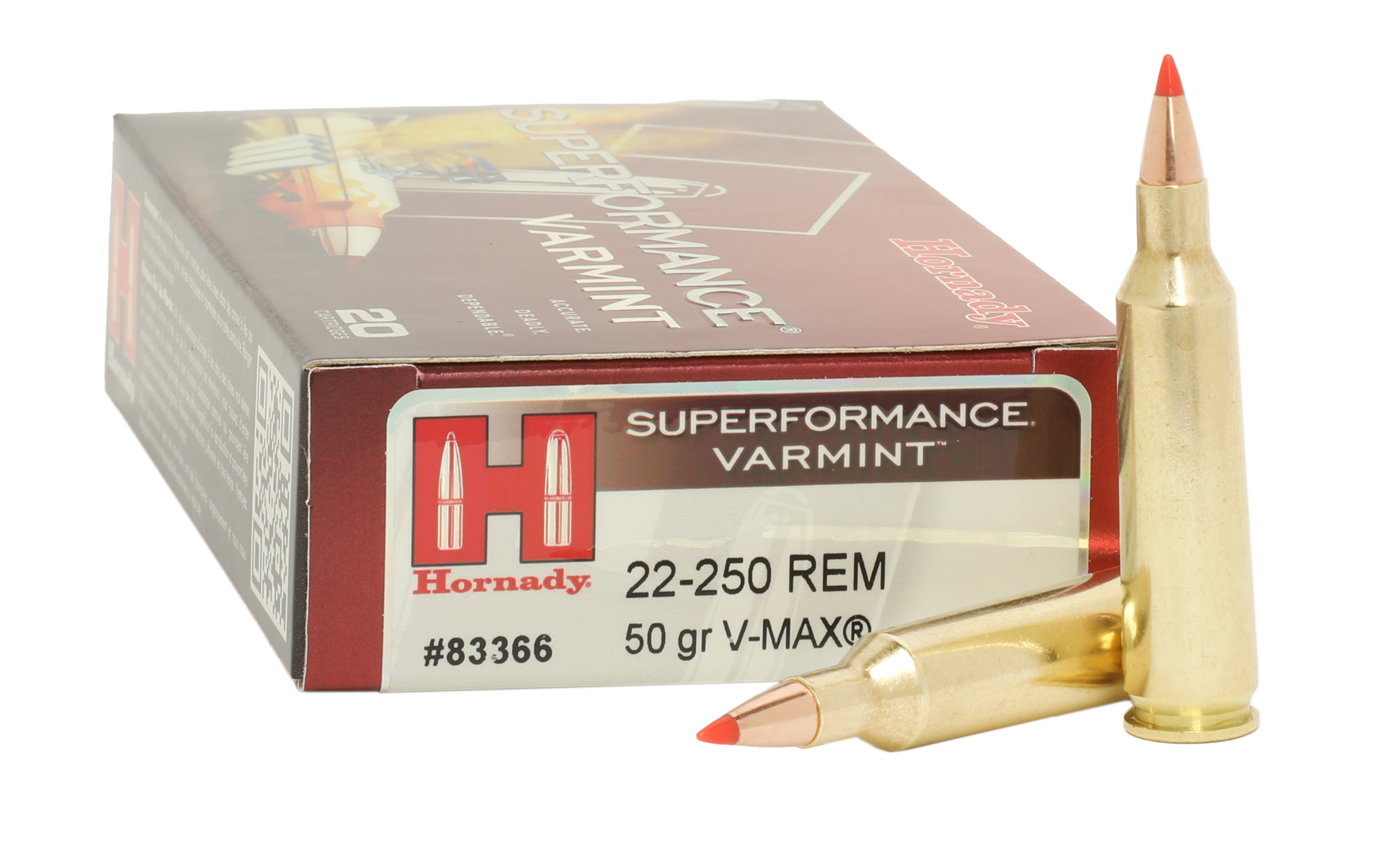 Hornady Superformance .22-250 Remington 50 Grain Varmint Centerfire Rifle Ammo