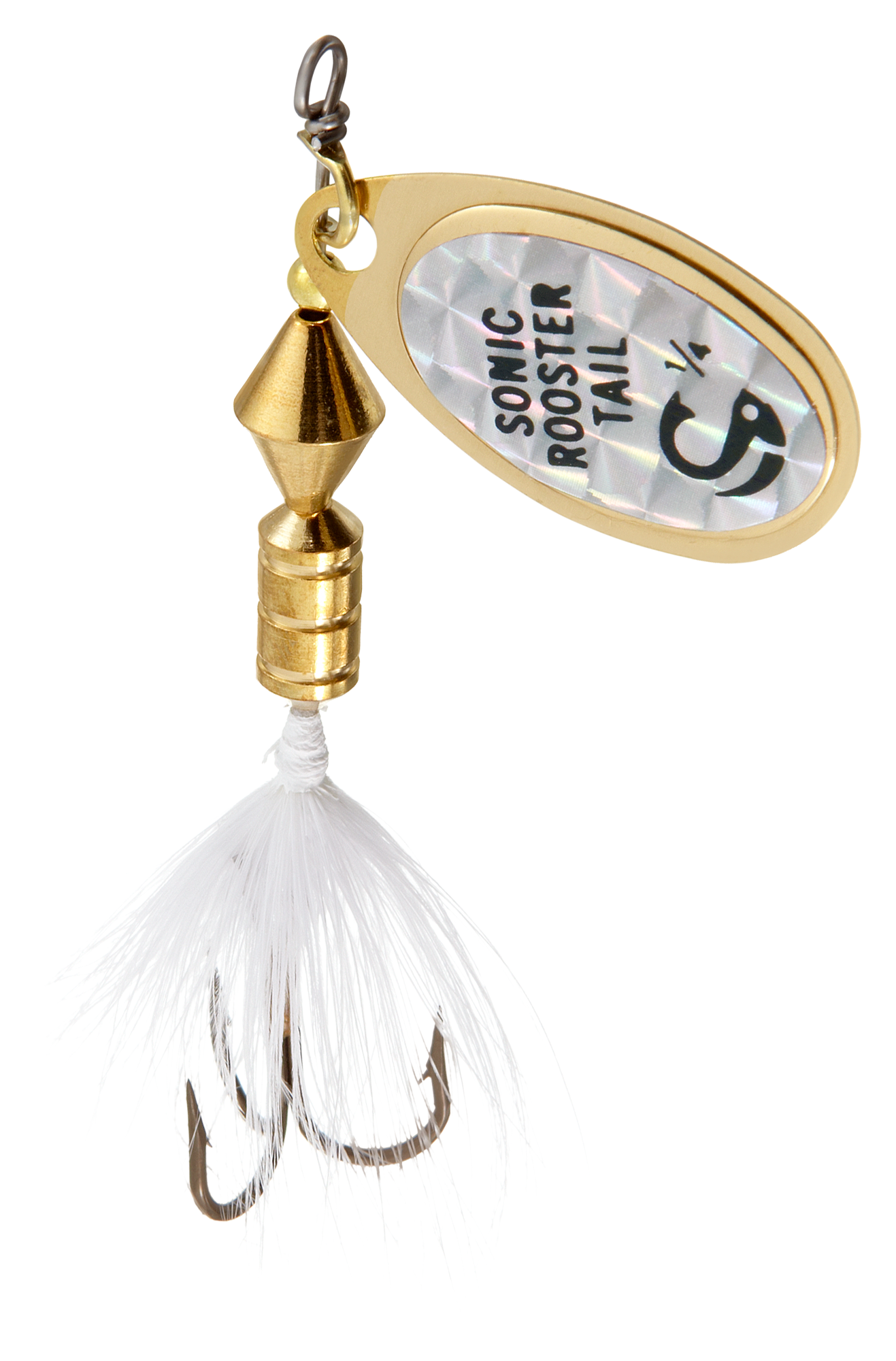 Image of Worden's Sonic Rooster Tail Lure - 1/8 oz. - White Mylar