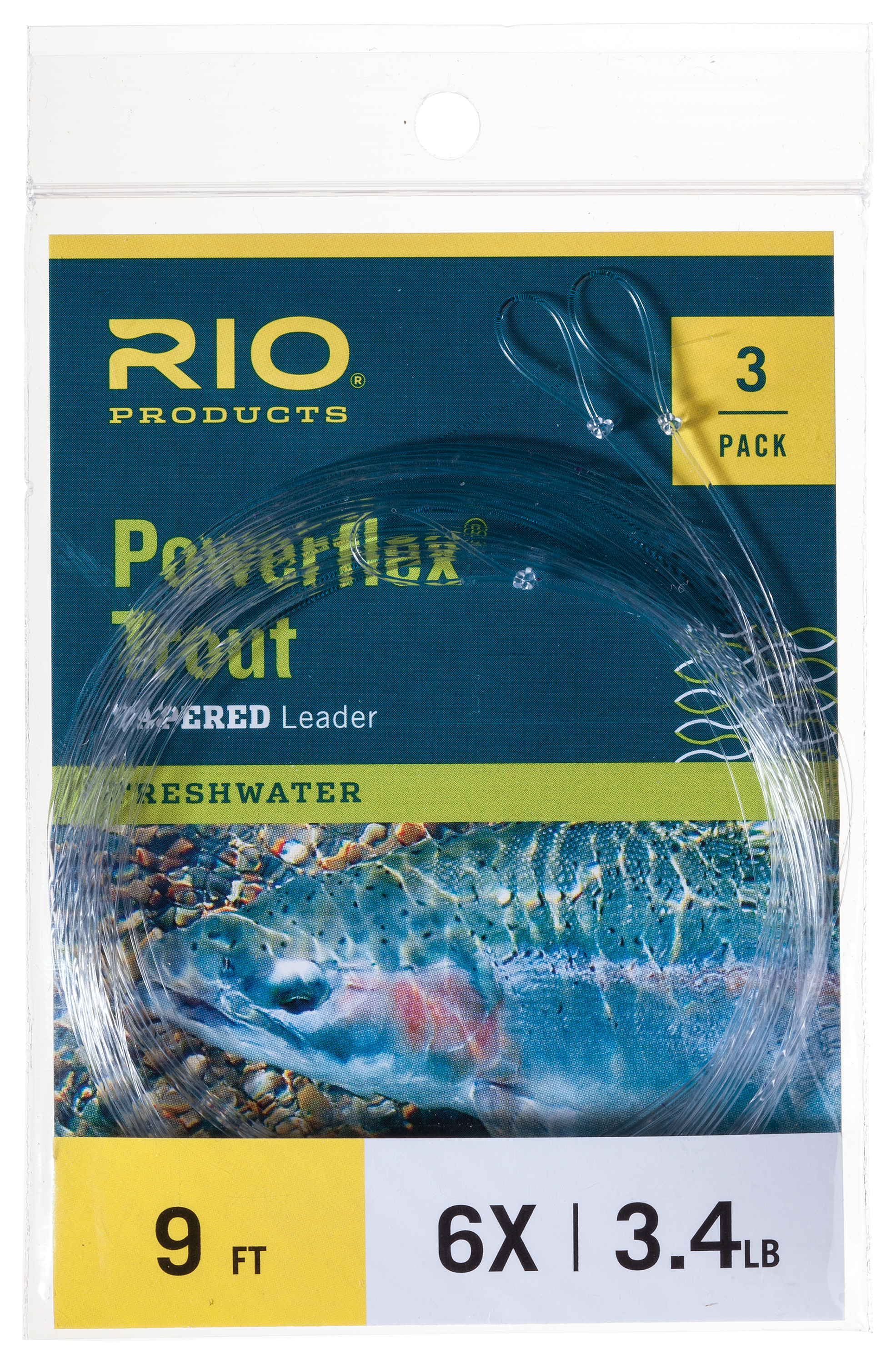 Rio Fly Fishing Powerflex Plus 7.5ft Leader 3 Pack