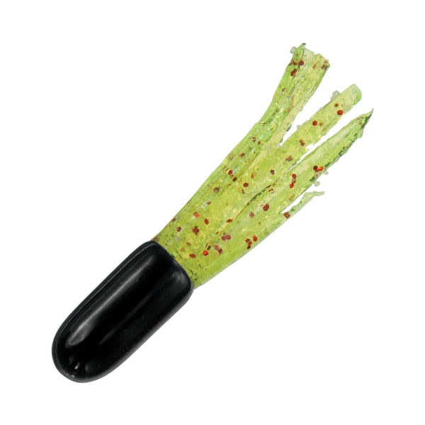 Bass Pro Shops Crappie Maxx Squirmin' Squirts - Black Chartreuse/Red Flake
