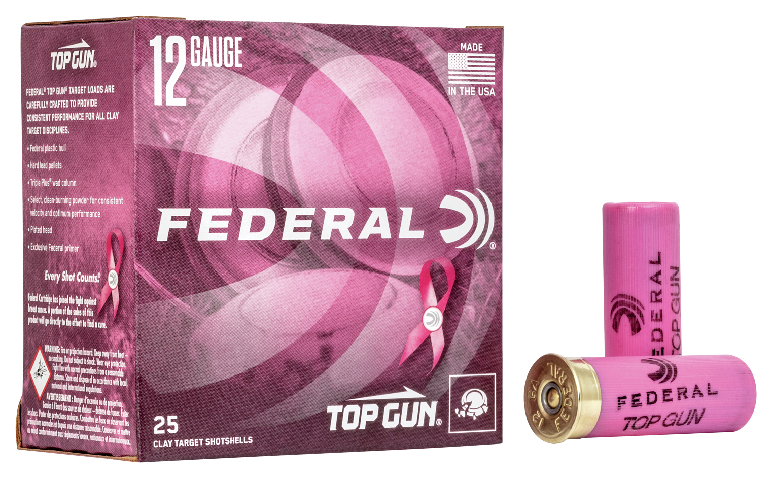 Federal Premium Top Gun Pink Target Load Shotshells - 12 Gauge