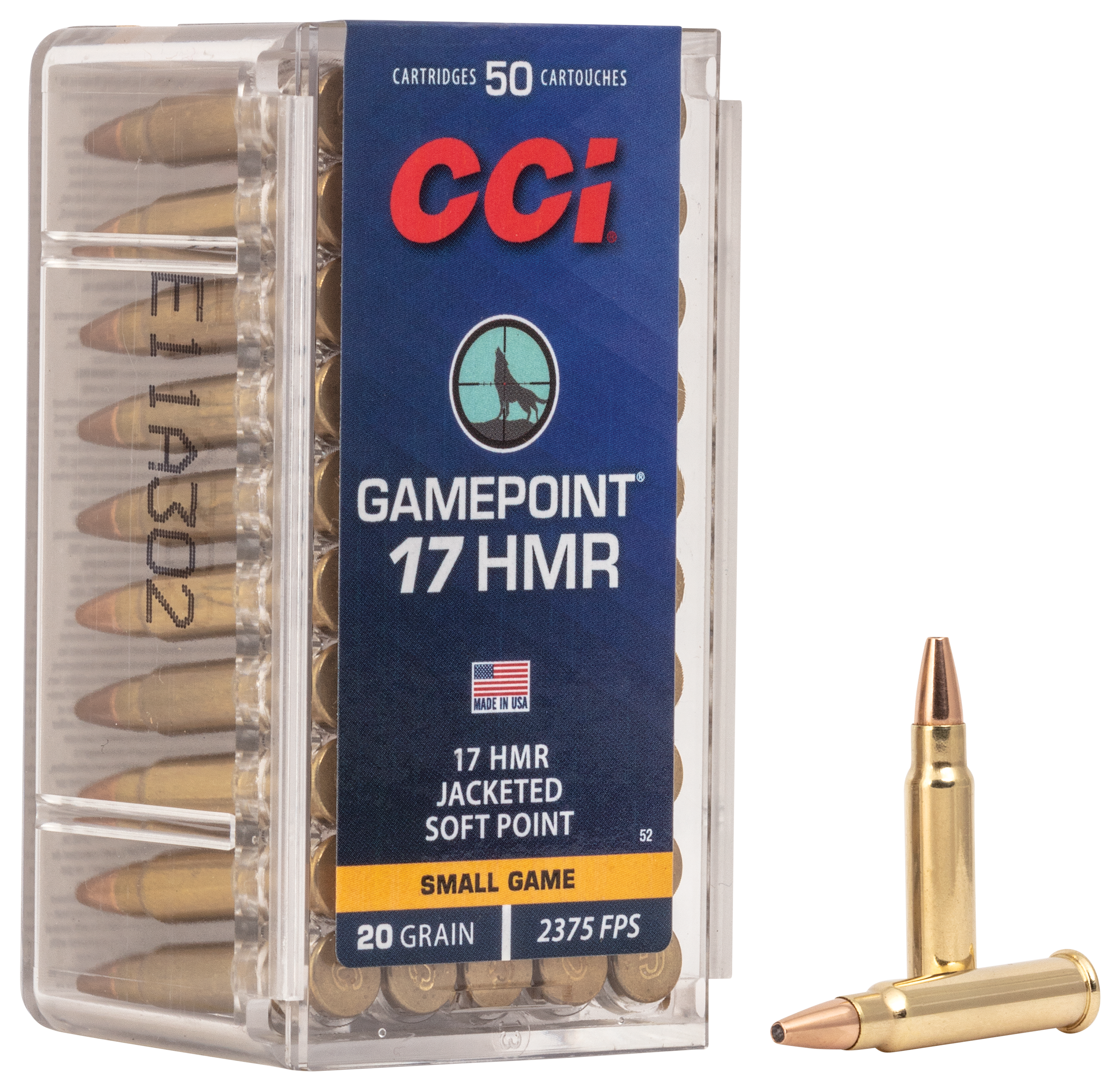 CCI Gamepoint Rimfire Ammo - .17 Hornady Magnum Rimfire - 20 Grain