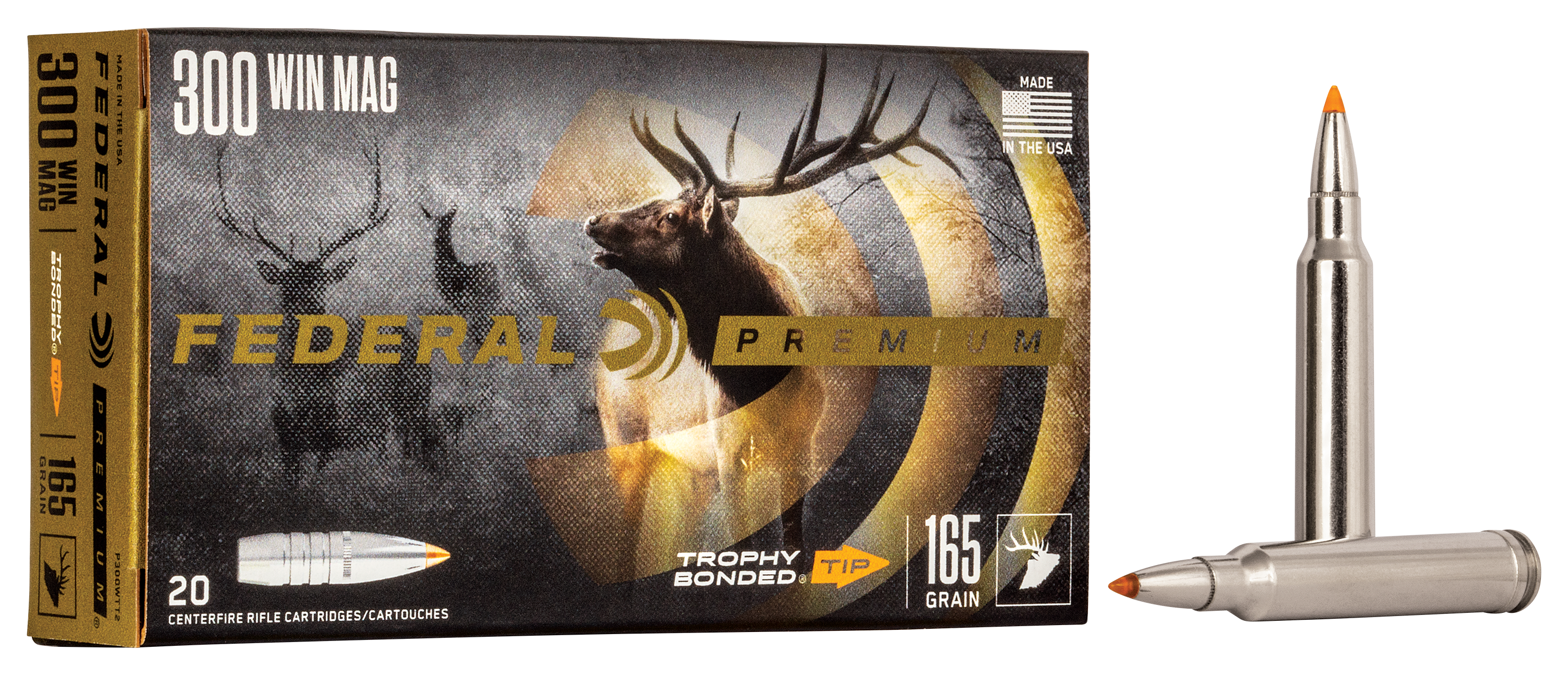 Federal Premium Vital-Shok Trophy Bonded Tip .300 Winchester Magnum 165 Grain Rifle Ammo thumbnail