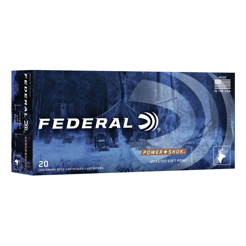 Federal Premium Power-Shok .308 Winchester 180 Grain Jacketed Soft-Point Centerfire Rifle Ammo