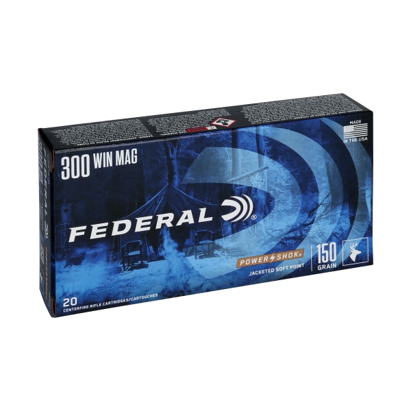 Federal Premium Power-Shok Centerfire Rifle Ammo - .300 Winchester Magnum - 150 Grain