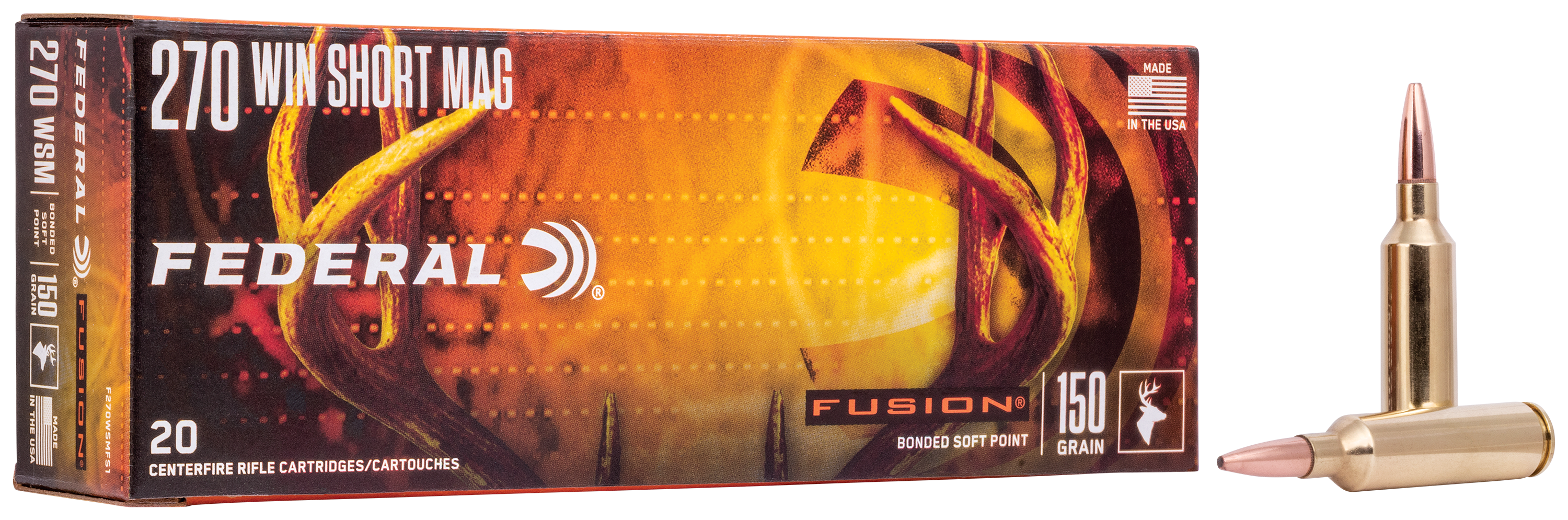 Federal Premium Fusion .270 WSM 150 Grain Soft-Point Centerfire Rifle Ammo