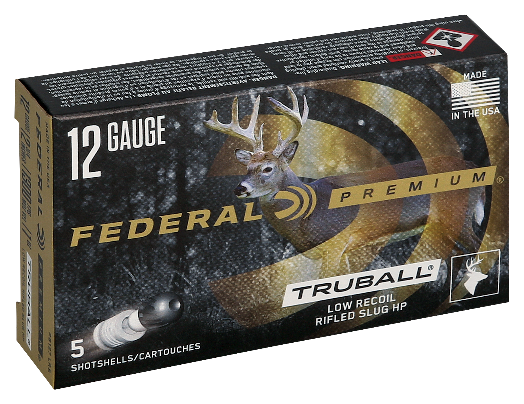Federal Premium Vital-Shok TruBall Rifled Slug Shot Shells - 12 Ga. - 1600 fps - 5 Rounds