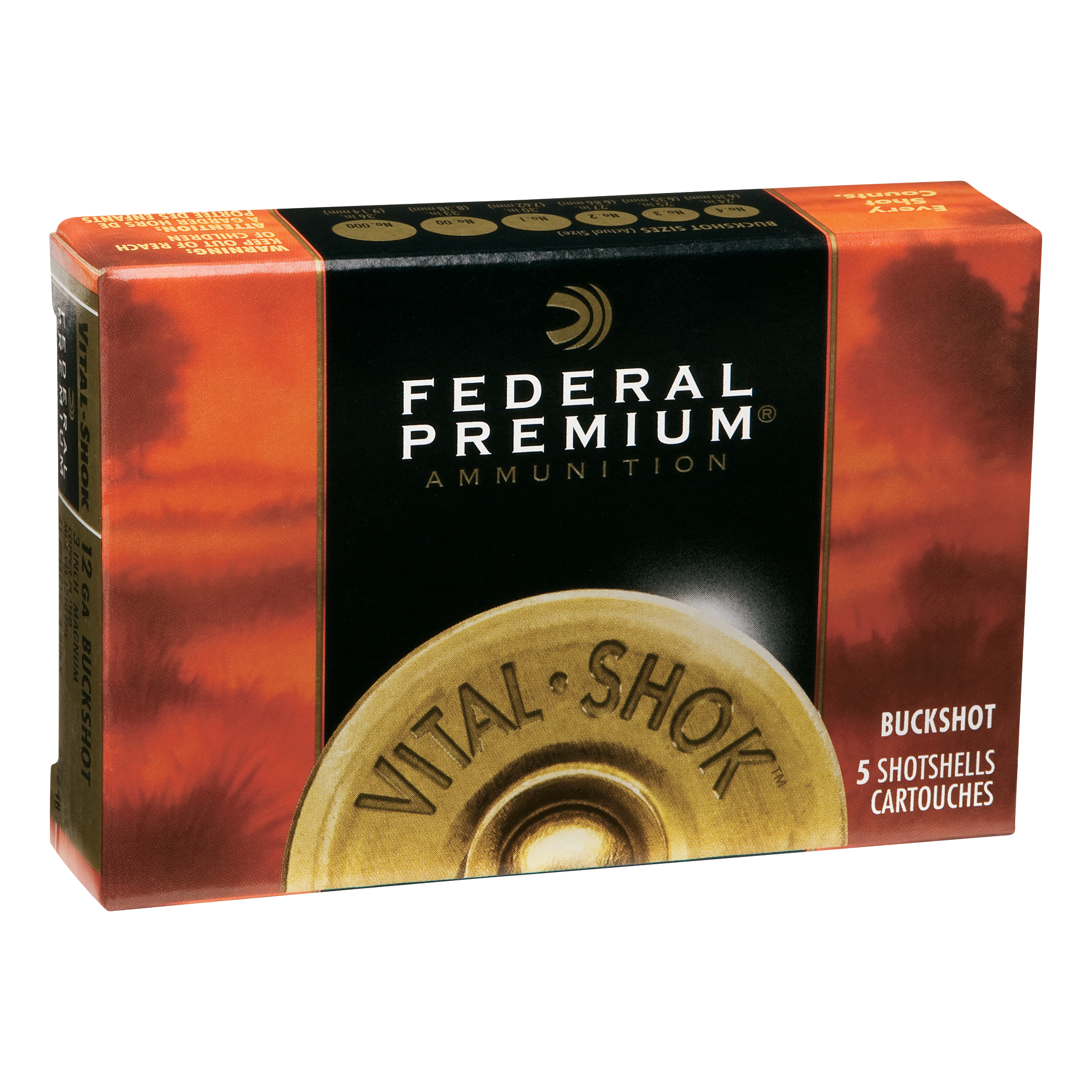 Image of "Federal Premium Vital-Shok Buckshot Shotshells - #2 Shot - 20 Gauge - 3"" - 1100 FPS - 5 rounds"