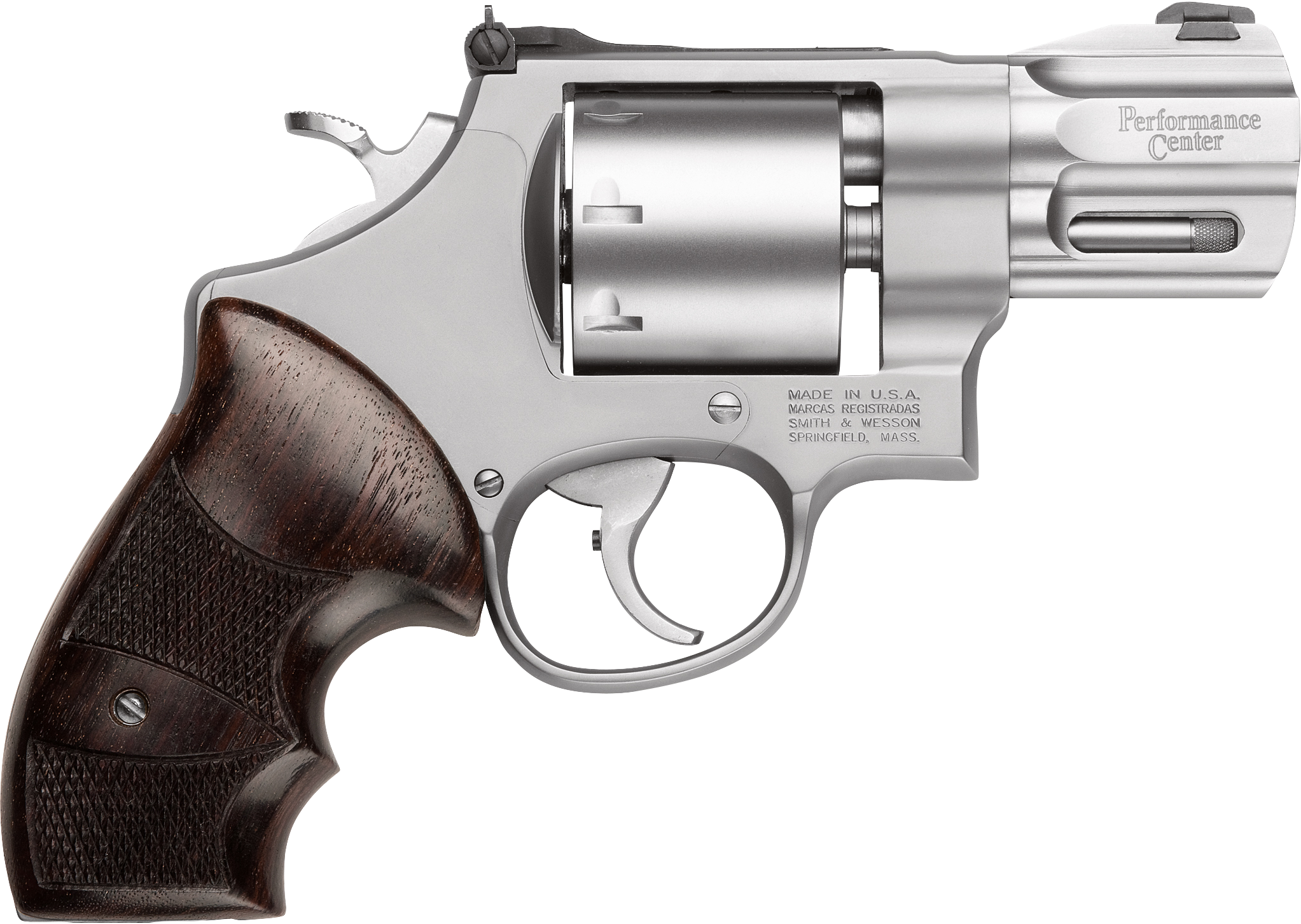 Image of Smith & Wesson Performance Center Model 627 Single/Double Action Revolver with Wood Grip - 357 Magnum