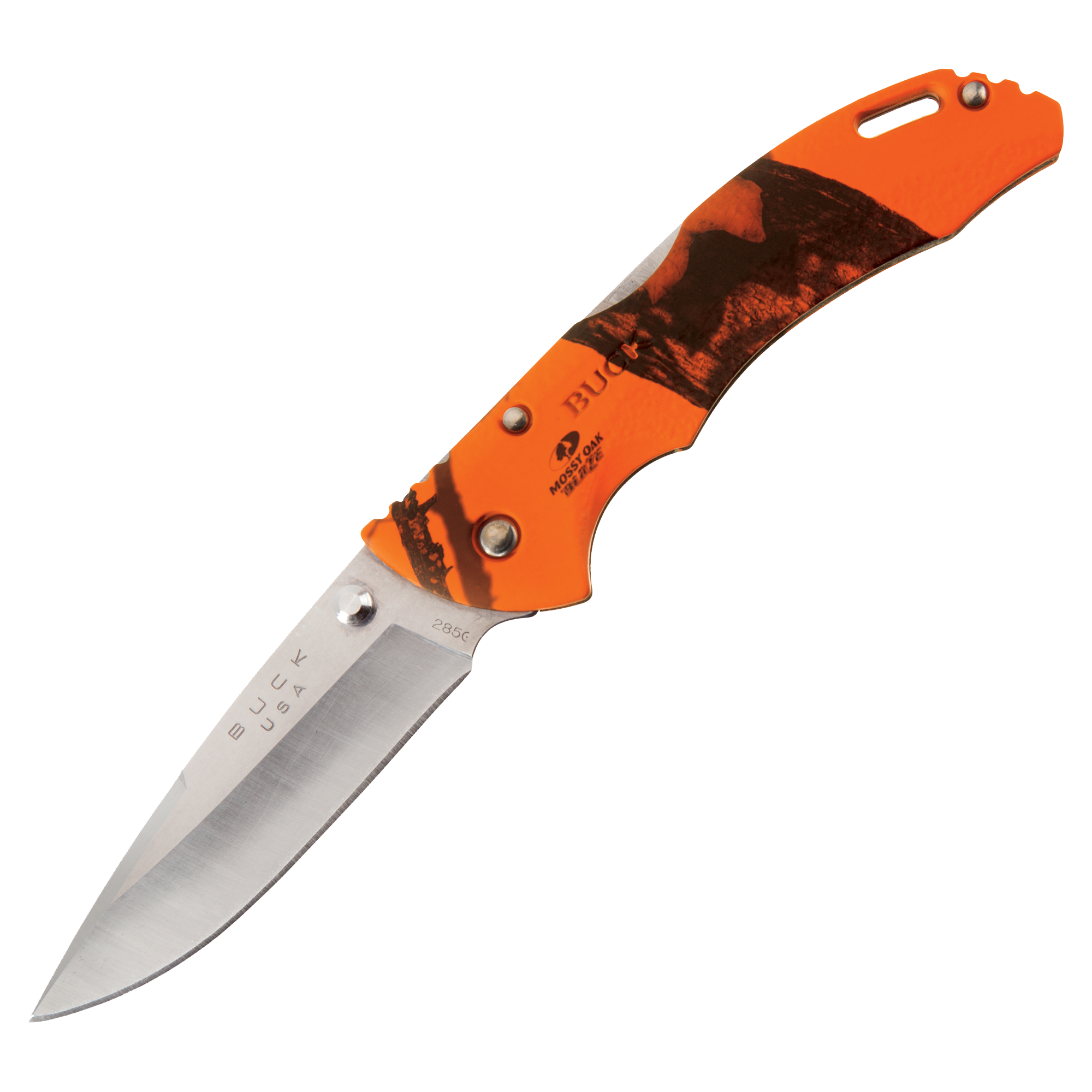 Buck Bantam Camo Drop Point Folding Knife - Mossy Oak Blaze Orange