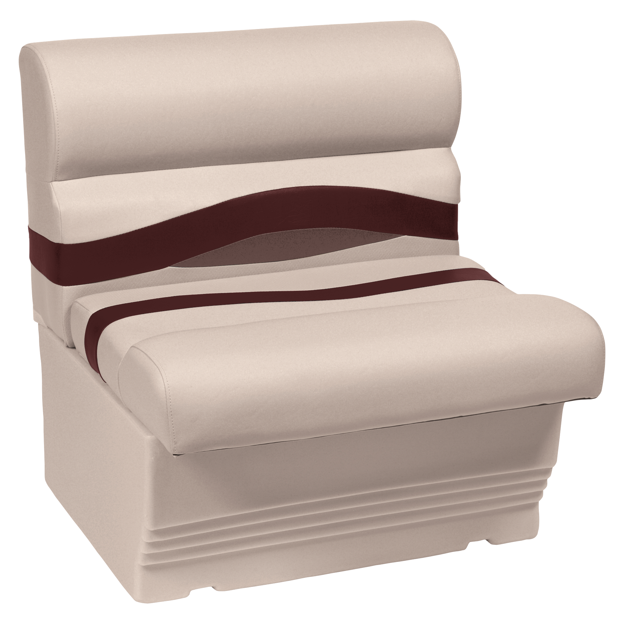 Wise Premier Series Pontoon Furniture 27"" Bench Seat with Base - Platinum/Wine/Manatee
